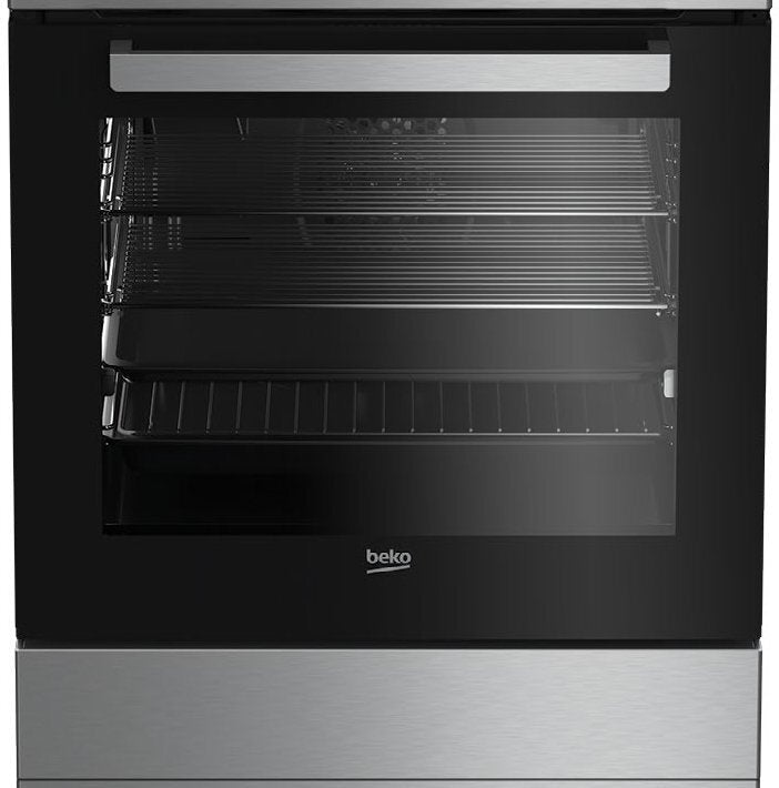 Beko 60cm Dual Fuel Upright Cooker BFC60GMX - Gas & Electric Range for Home Kitchen - Perfect for Baking, Roasting & Family Cooking