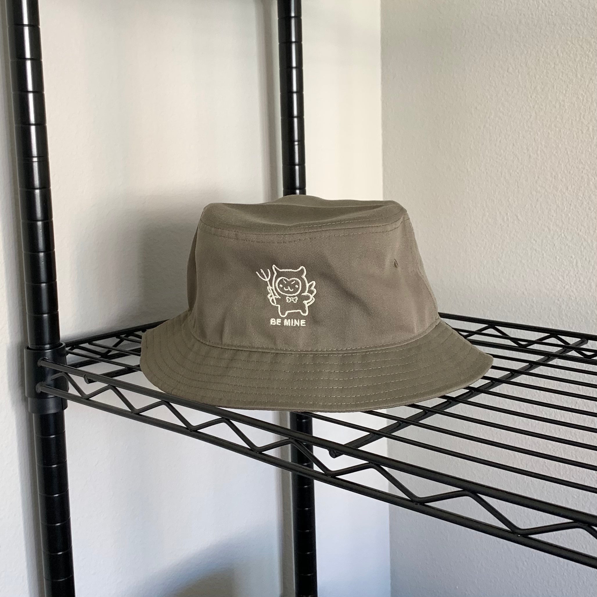 Be Mine Bucket Hat - Olive Green Embroidered Summer Sun Hat for Women | Fashionable Outdoor Beach & Travel Accessory