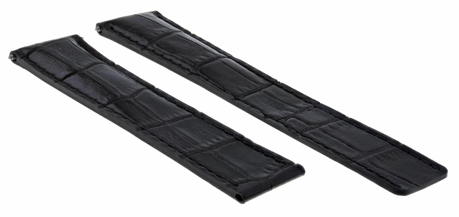 18mm Genuine Leather Watch Band Strap - Compatible with Cartier Tank Deployment Clasp (18/16mm) - Black Replacement Strap for Men & Women - Perfect for Business, Casual & Formal Occasions