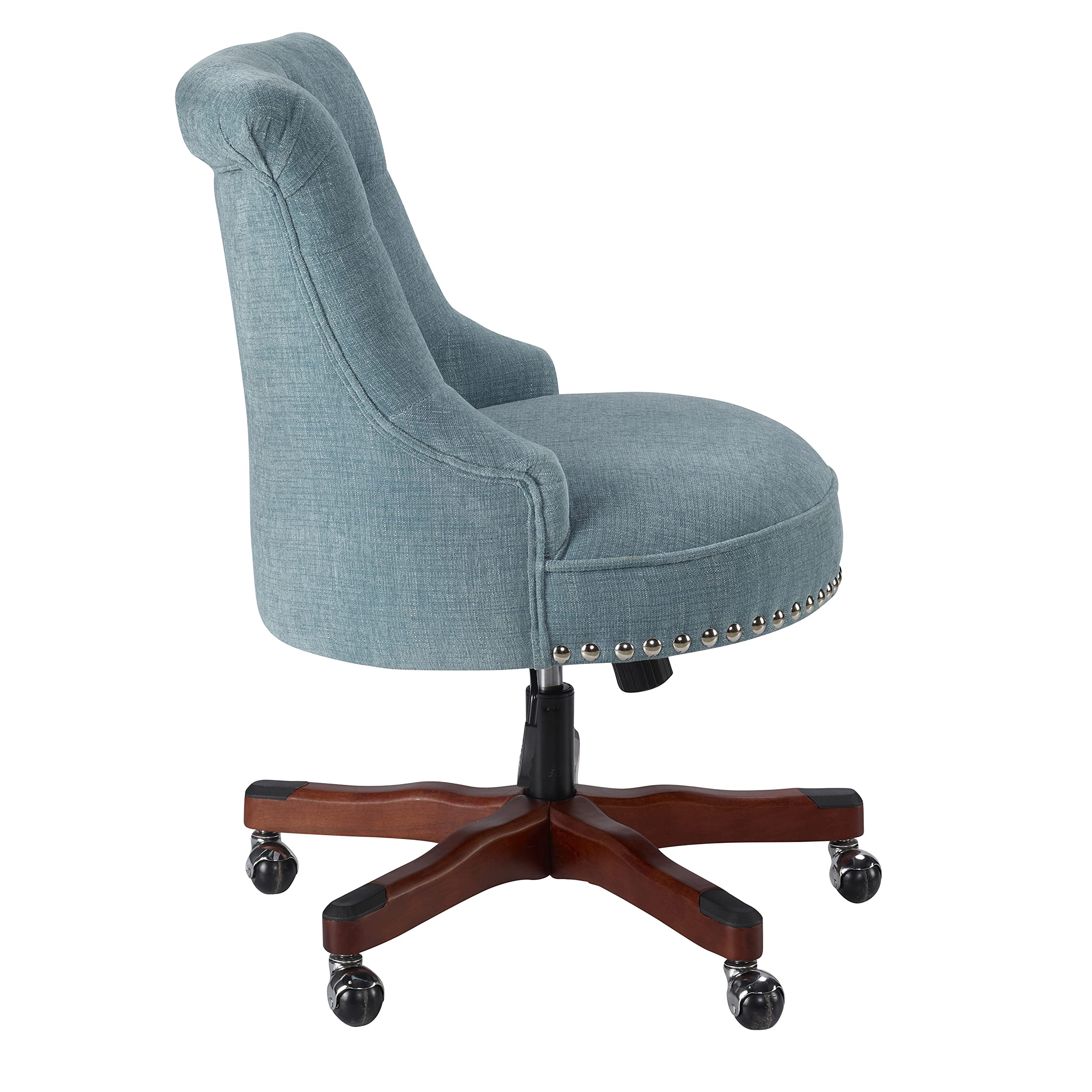 Linon Talia Aqua Office Chair - Ergonomic Mesh Back & Adjustable Height - Perfect for Home Office, Gaming & Workspace Comfort