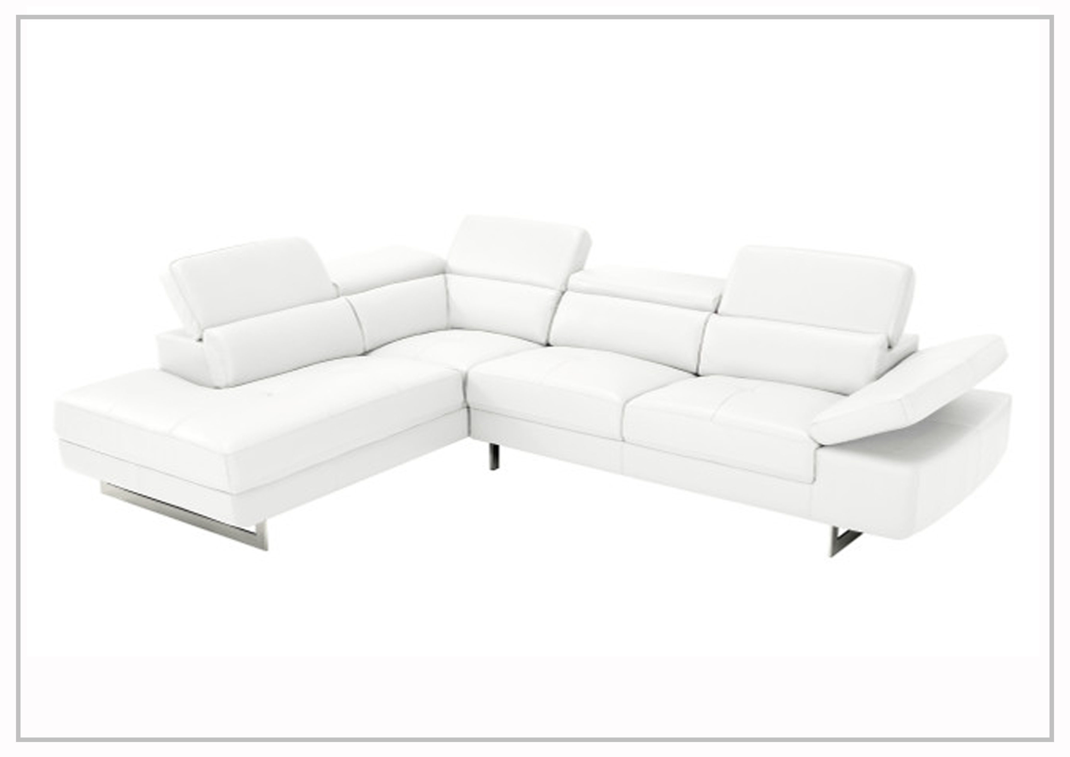 Gio Italia Cavour Mansion L-Shaped Italian Leather Sectional Sofa - Luxurious Modern Living Room Furniture for Home Theater & Family Gatherings