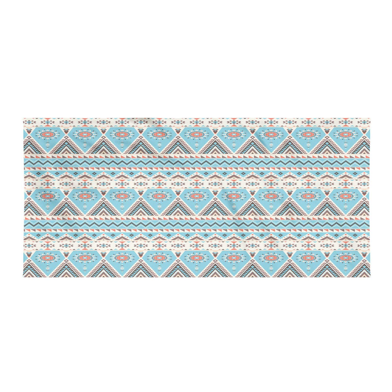 Ambesonne Aztec Backpacking Towel - Geometric Striped Quick Dry Microfiber Towel for Camping, Hiking, Travel & Beach - Soft, Absorbent & Compact - Champagne Pale Sky Blue Design - Perfect for Outdoor Adventures & Gym Use
