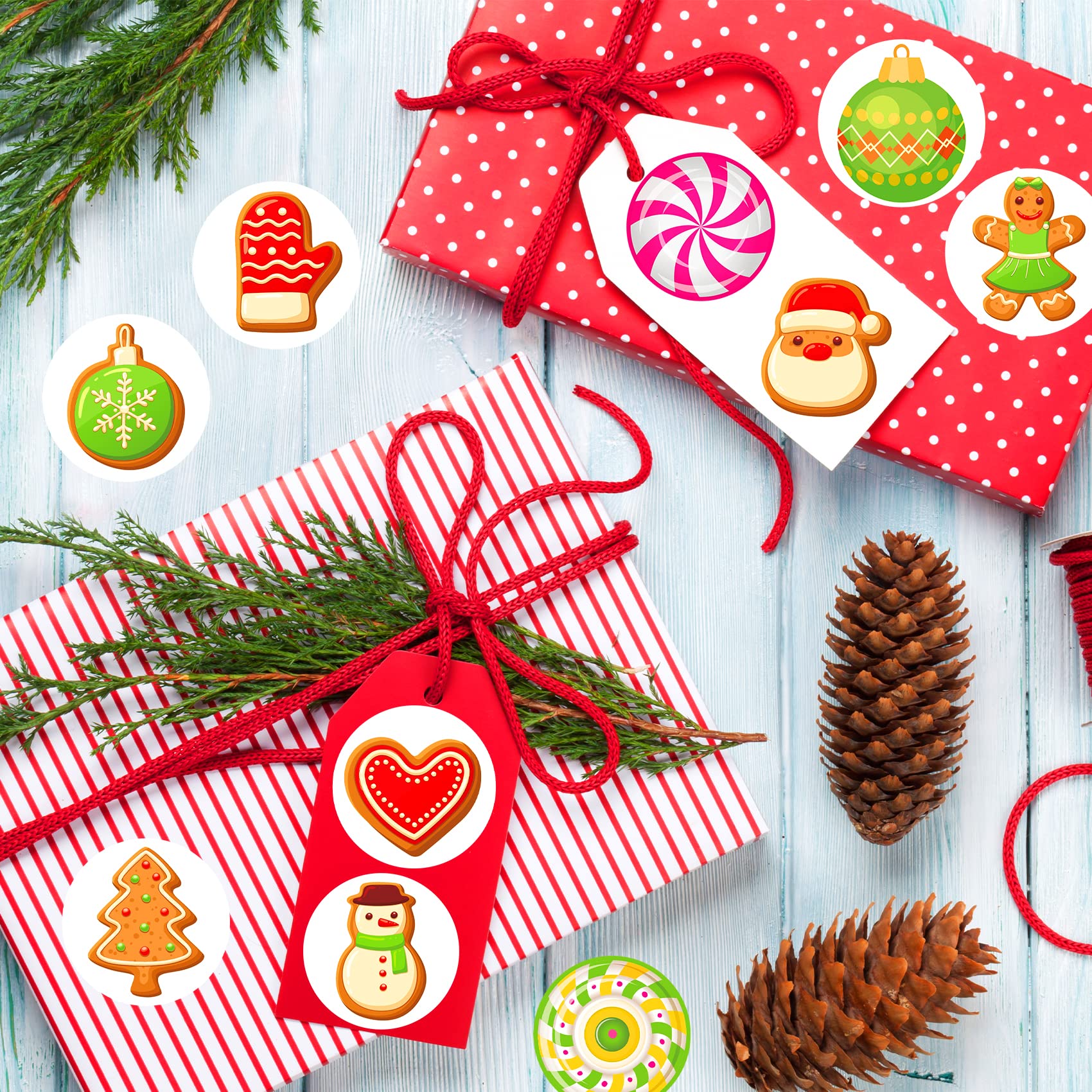 Funnlot Christmas Stickers 384pcs - Santa Snowman Reindeer for Kids Holiday Decor