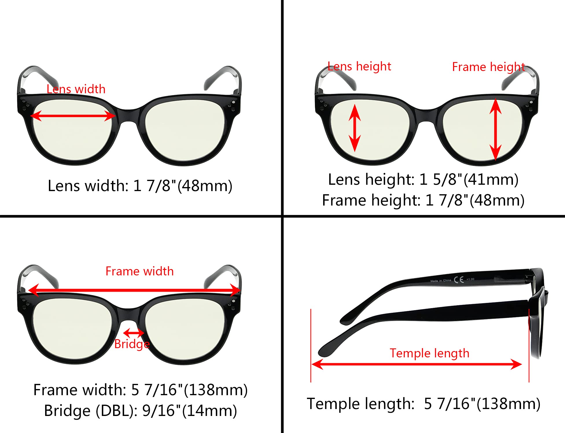 Blue Light Blocking Glasses for Women - 4 Pack, Stylish Computer & Reading Glasses for Work & Study