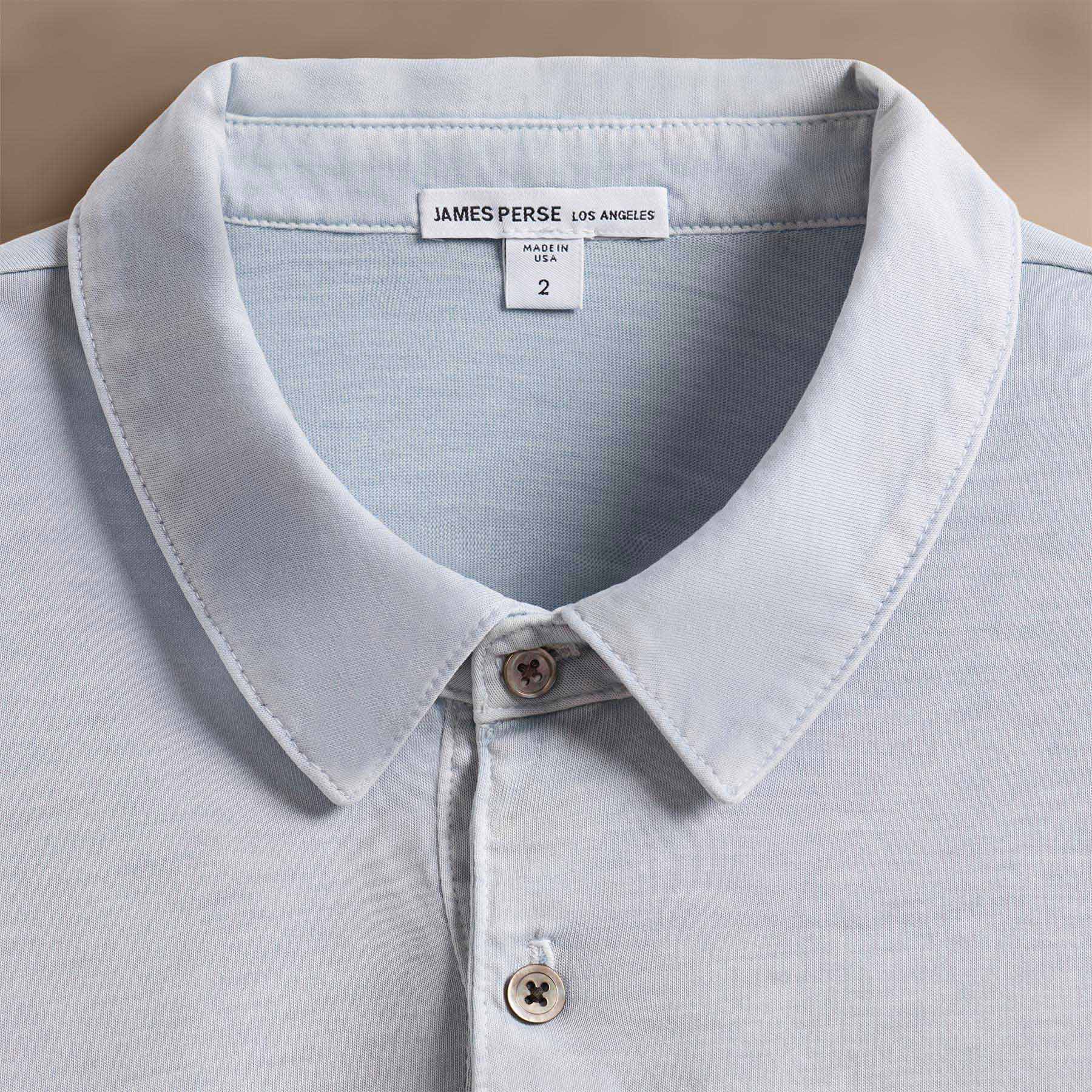 Premium Sueded Jersey Polo Shirt for Men - Soft & Comfortable Grey Glacier Pigment Dye - Casual Office Wear & Weekend Outfits
