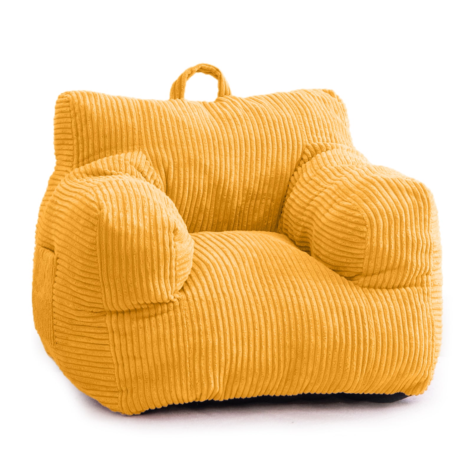 MAXYOYO Kids Bean Bag Chair - Soft Corduroy Bean Bag Couch with Armrests for Children's Room, Playroom & Nursery (Yellow) | Perfect for Reading, Gaming & Relaxing