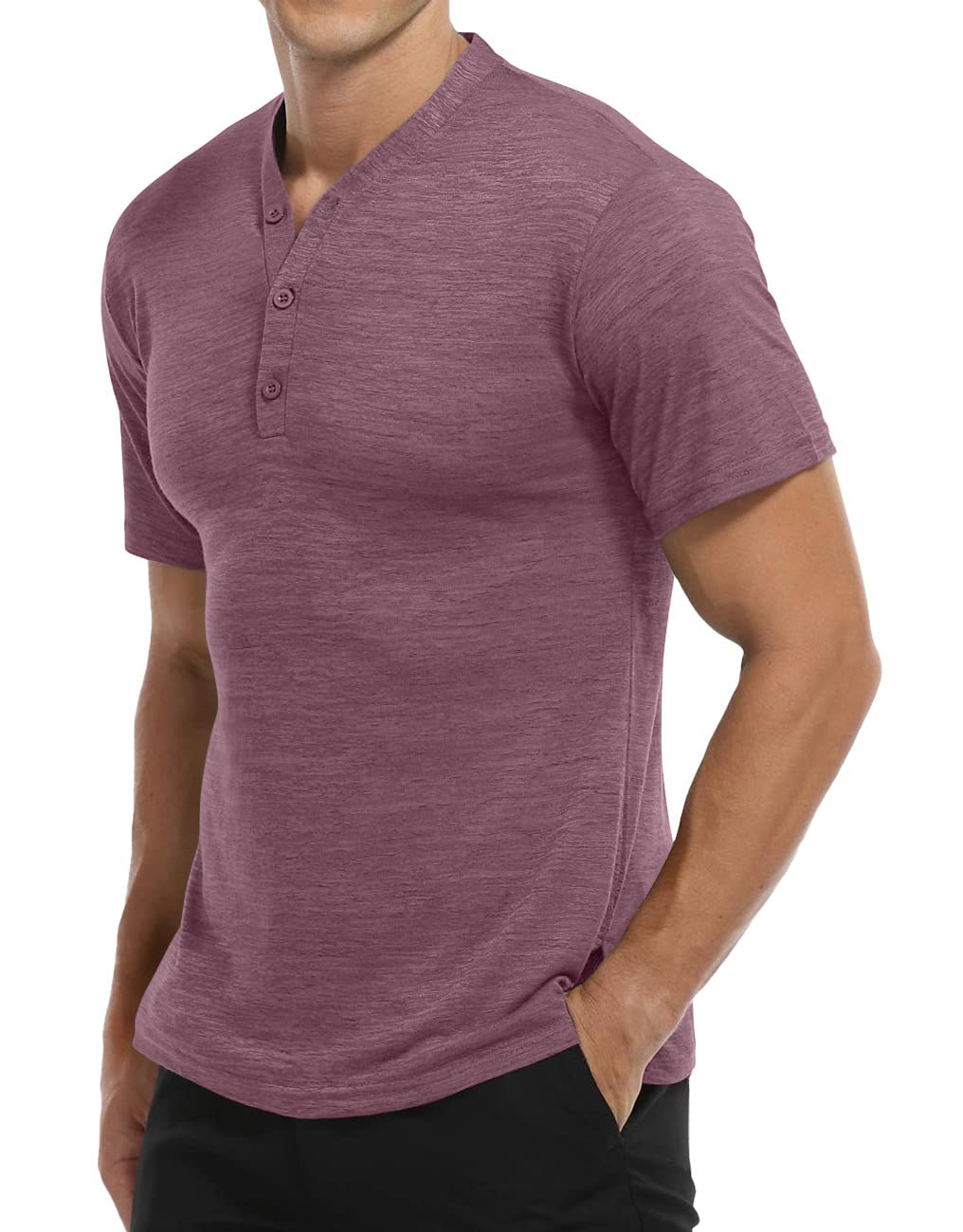 YTD Men's Long & Short Sleeve Henley Shirts - Casual Fashion Beach Yoga Tees - Loose Fit Comfortable Cotton T-Shirts for Outdoor Activities, Gym Workouts & Everyday Wear
