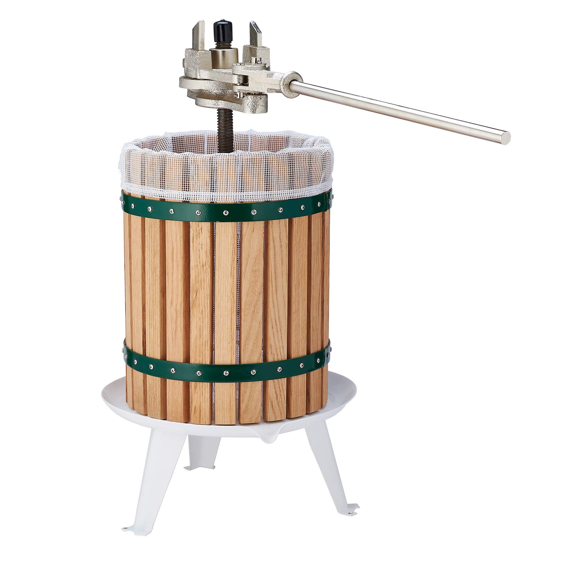 4.75 Gallon Fruit and Wine Press with 8 Blocks - Stainless Steel Juice & Cider Maker for Home Brewing, Winemaking, and Apple Pressing - Perfect for DIY Fresh Juice, Hard Cider, and Homemade Wine