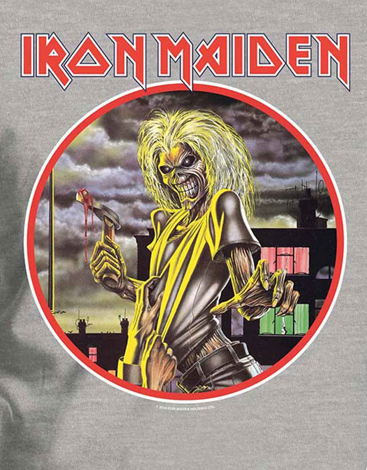 Iron Maiden Vintage Killers Album T-Shirt - Heather Grey Band Tee | Official Licensed Merch | Perfect for Concerts, Gifts & Rock Fans