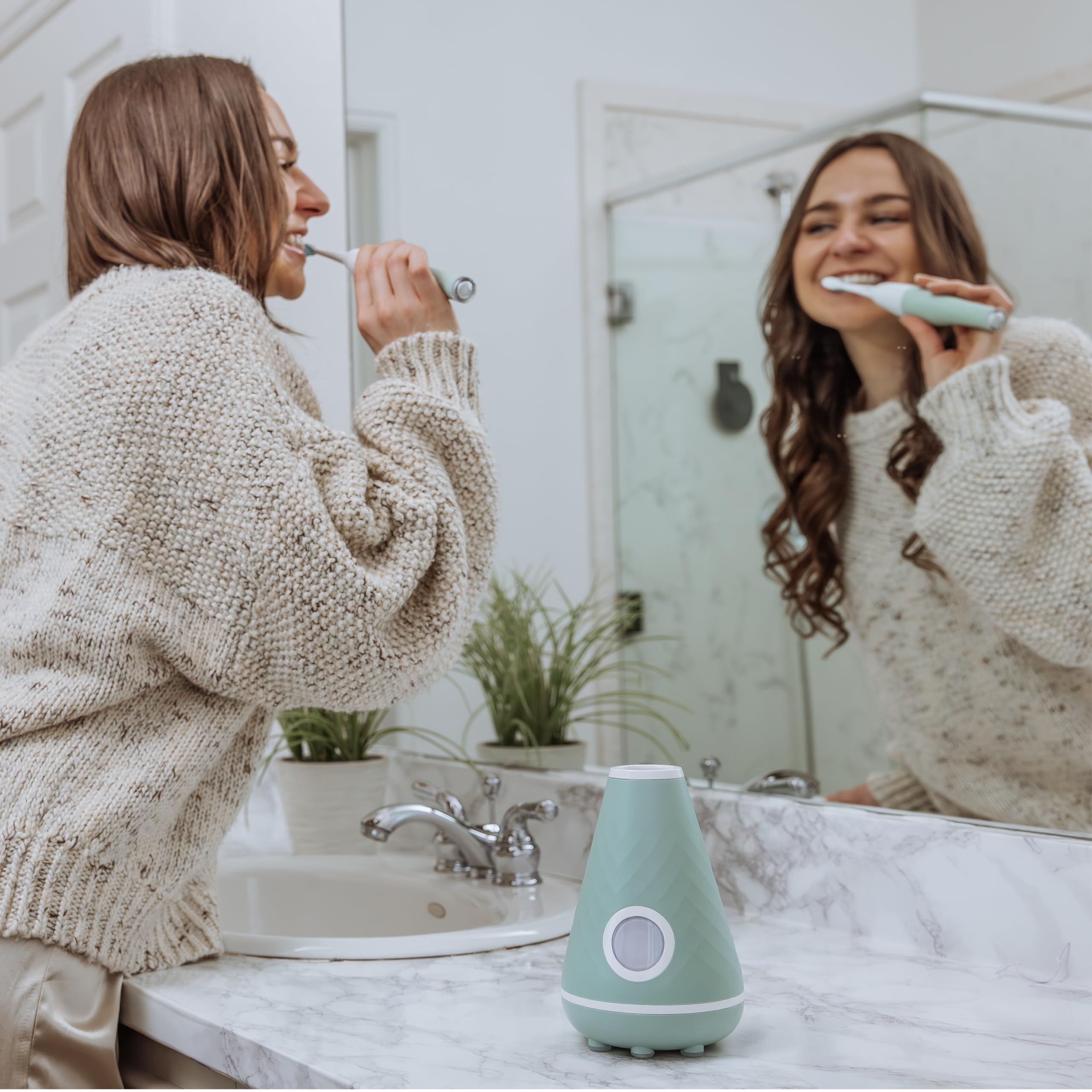 TAO Clean UV Sanitizing Sonic Electric Toothbrush with Cleaning Station - 2 Speed Settings, Seaglass Green | Professional Dental Care for Home & Travel Use