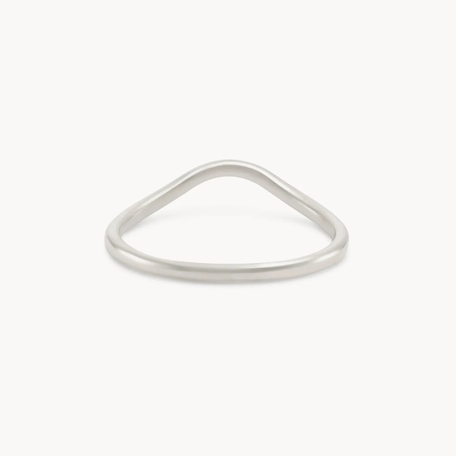 14K White Gold Plain Wave Band Ring - Elegant & Minimalist Jewelry for Women, Perfect for Everyday Wear, Weddings & Special Occasions