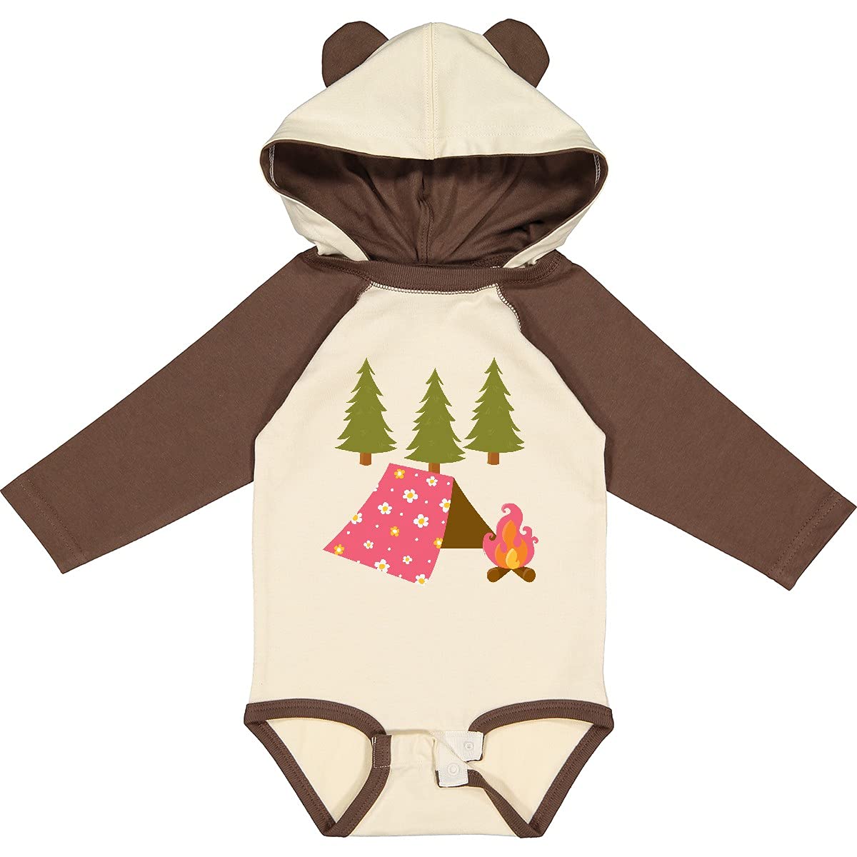 Inktastic Summer Camp Girls' Long Sleeve Camping Creeper - Perfect for Outdoor Adventures, Hiking & Cozy Campfire Nights