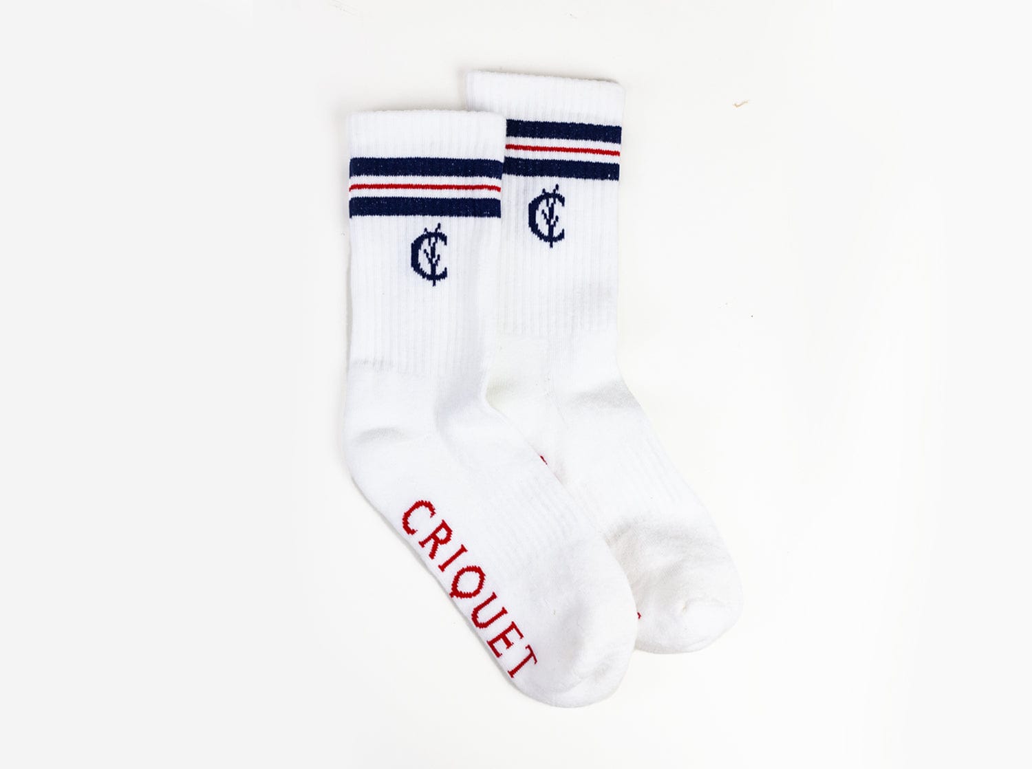 Breathable Tubular Socks for Men & Women - Navy/Red Stripe Athletic Crew Socks - Perfect for Running, Gym Workouts & Casual Wear