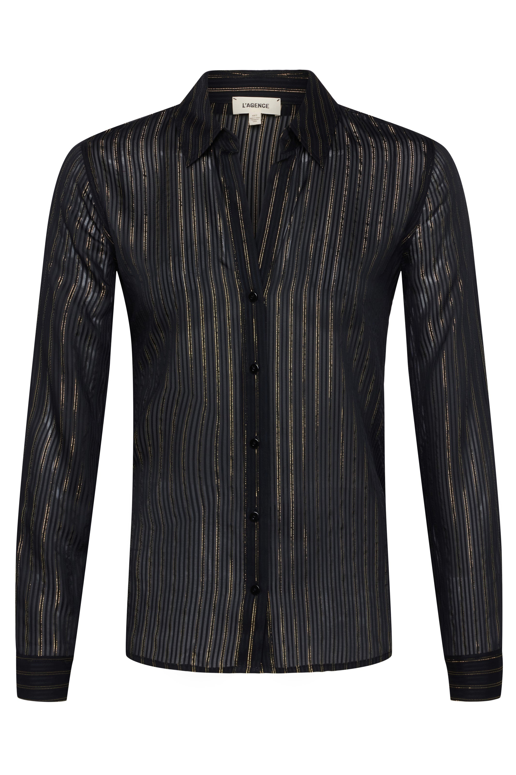 L'Agence Laurent Women's Silk Blouse - Elegant Long Sleeve Button Down Shirt for Work & Evening Wear | Perfect for Office, Date Night & Special Occasions