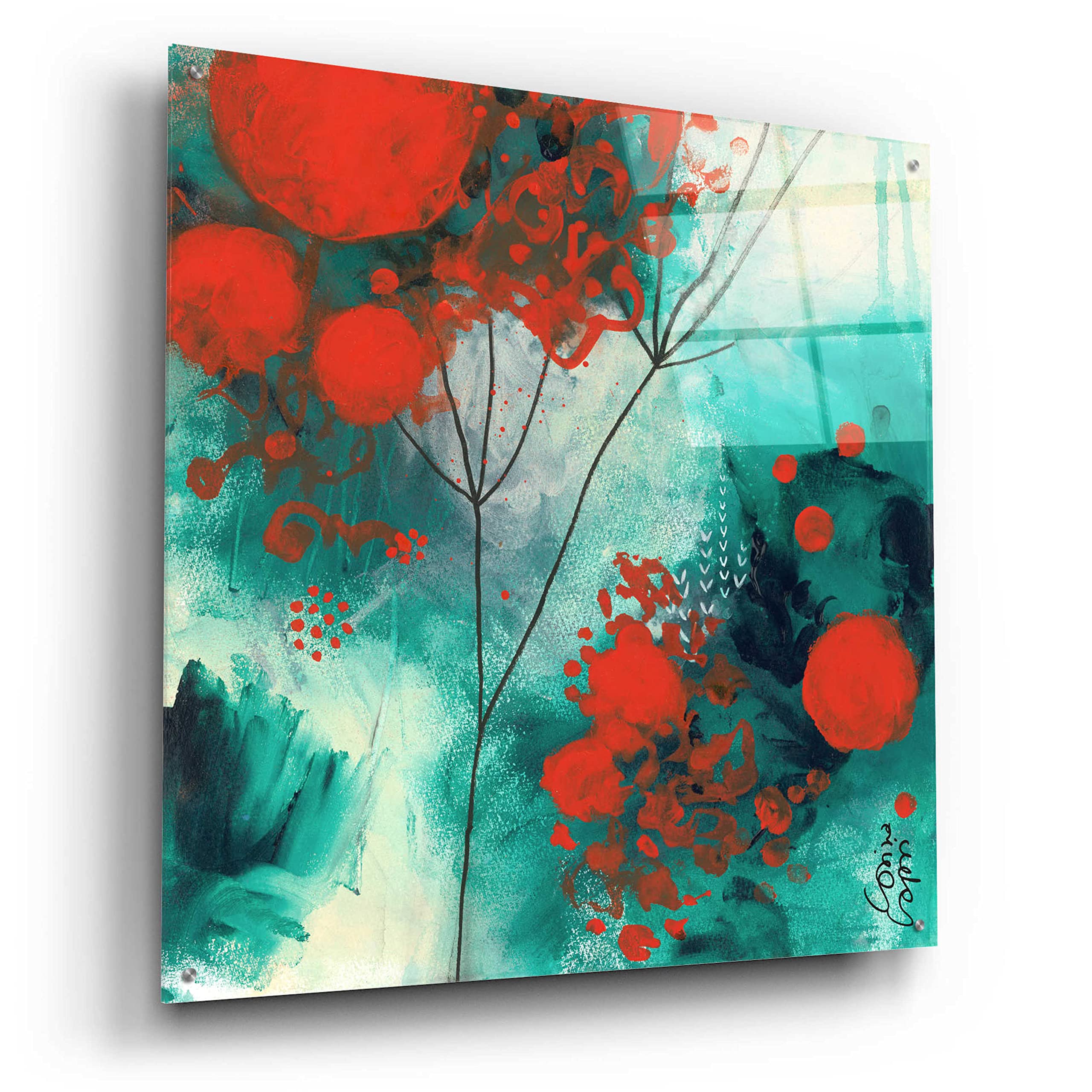 Corina Capri Winter Solstice Acrylic Glass Wall Art - 36x36 Inch Modern Abstract Painting for Living Room, Bedroom & Office Decor