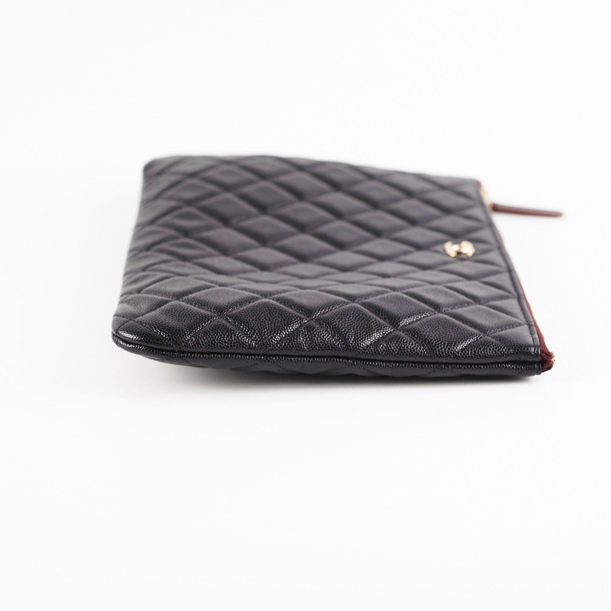 Chanel Medium Black Caviar O Case - Luxury Leather Handbag for Women, Perfect for Work, Travel & Evening Events