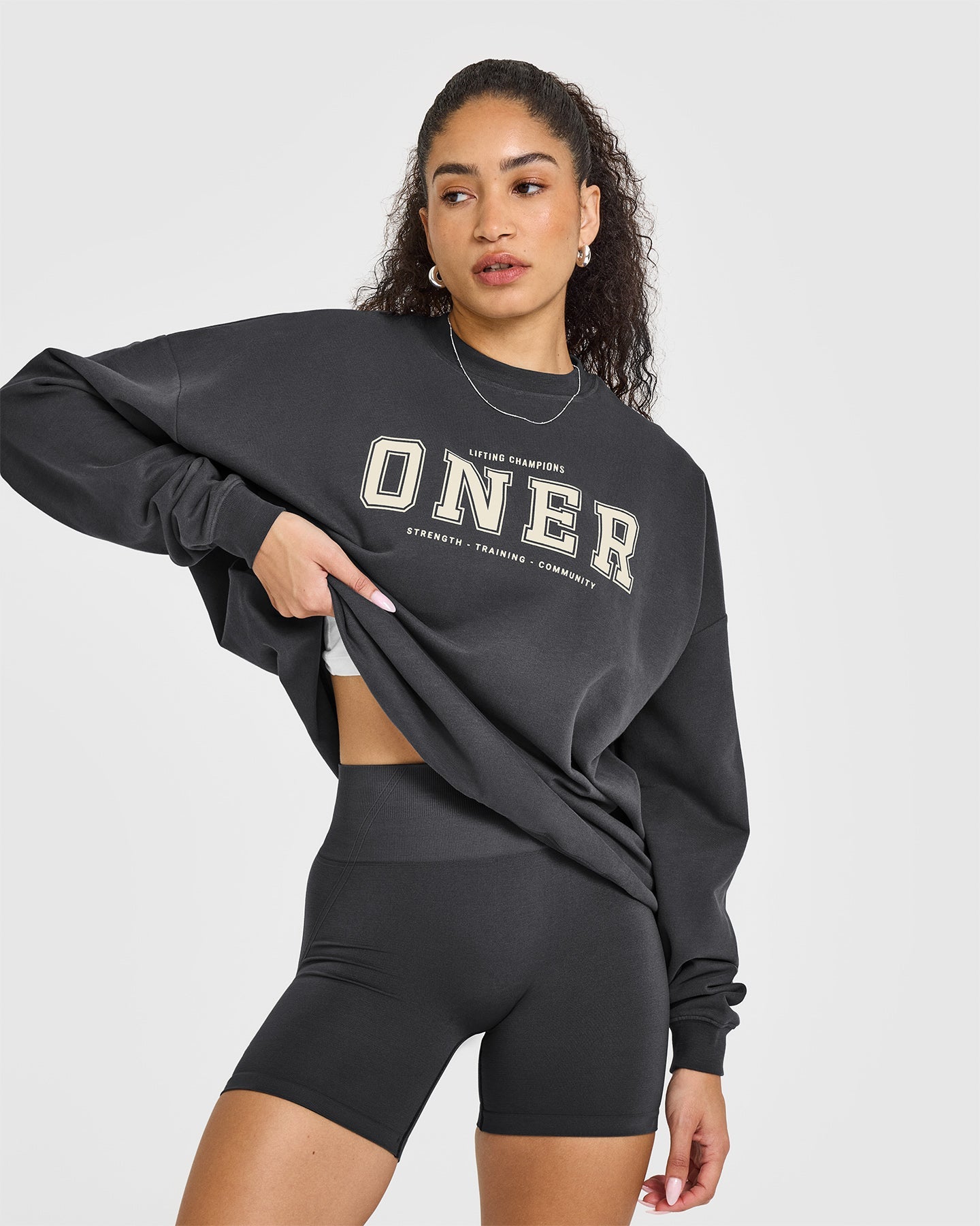 Oner Lightweight Sweatshirt for Women & Men - Soft Comfortable Pullover Hoodie in Coal Color - Perfect for Casual Wear, Gym, and Outdoor Activities