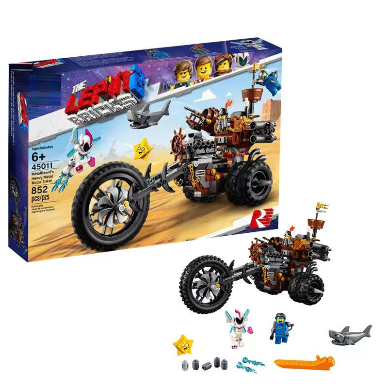 461-Piece MetalBeard's Heavy Metal Motor Trike LEGO-Compatible Building Blocks Set - Creative Construction Toy for Kids & Adults - Perfect for Birthday Gifts, STEM Learning & Collector Displays