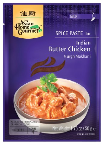 Authentic Indian Butter Chicken Spice Paste - 1.75oz Pouch (Pack of 12) | Premium Asian Home Gourmet Cooking Sauce | Perfect for Curry, Marinades & Quick Meals