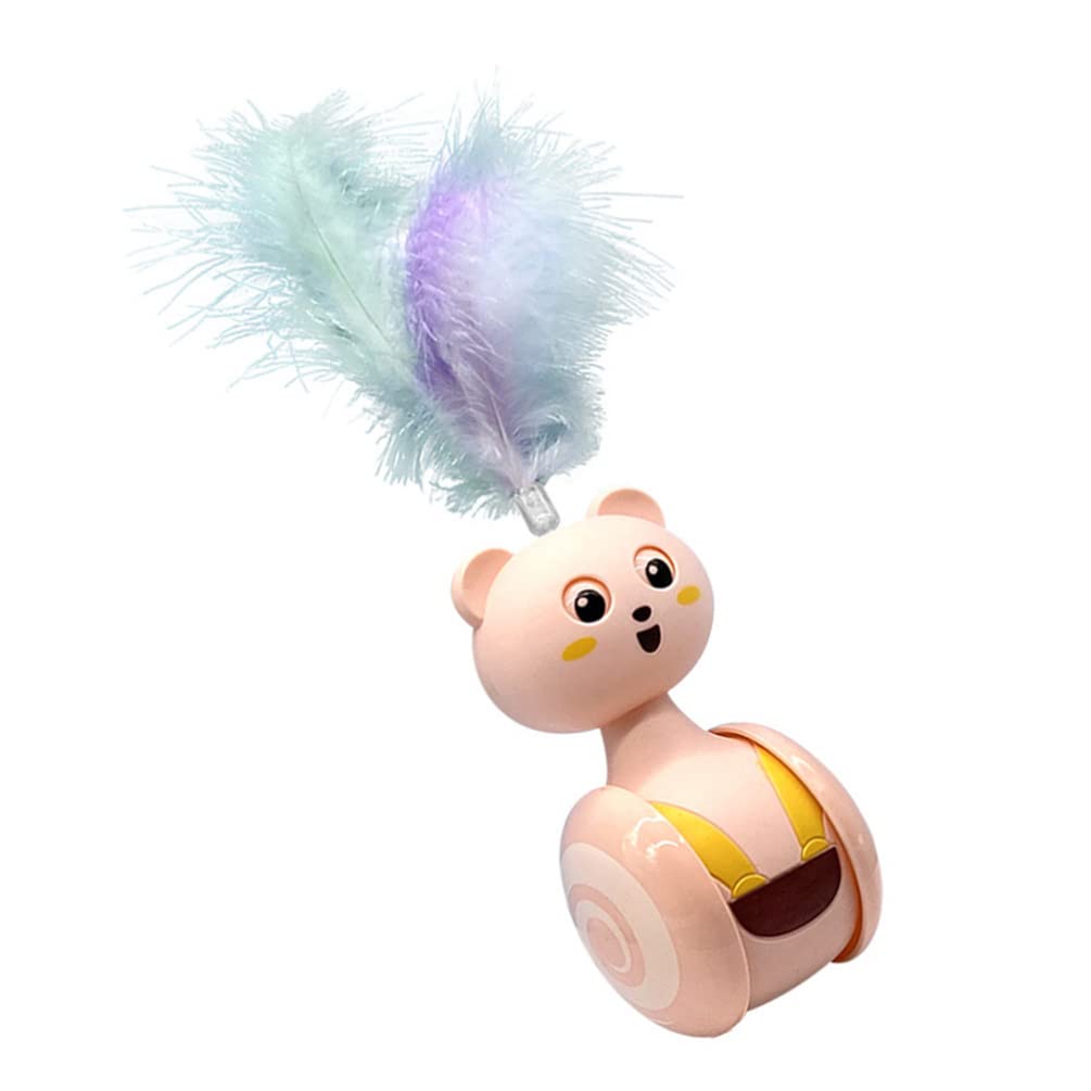 Interactive Cat Teaser Toy with Plume - Portable Tumbler Kitten Plaything for Indoor Fun - Perfect for Playtime, Exercise & Bonding with Your Pet