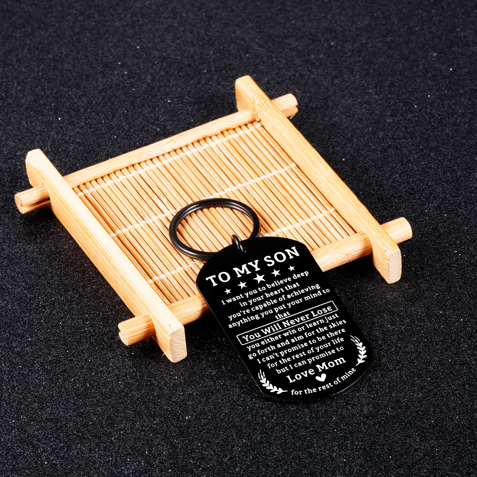 Valentine's Day Gifts for Kids - Inspirational Keychain for Son, Stepson & Adopted Son - Birthday & Graduation Gifts for Teen Boys & College Students - Perfect for Daily Use, School & Special Occasions