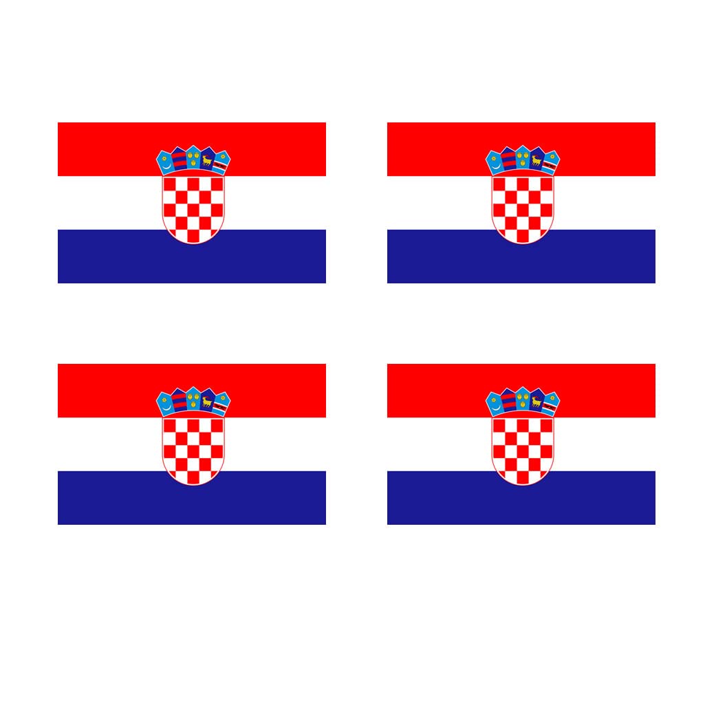 4-Pack Croatia Flag Temporary Tattoos - Waterproof, Lasts 1 Week - Perfect for Rugby, Football, Cricket & National Pride - Show Your Support for Croatian Team & Six Nations Tournament