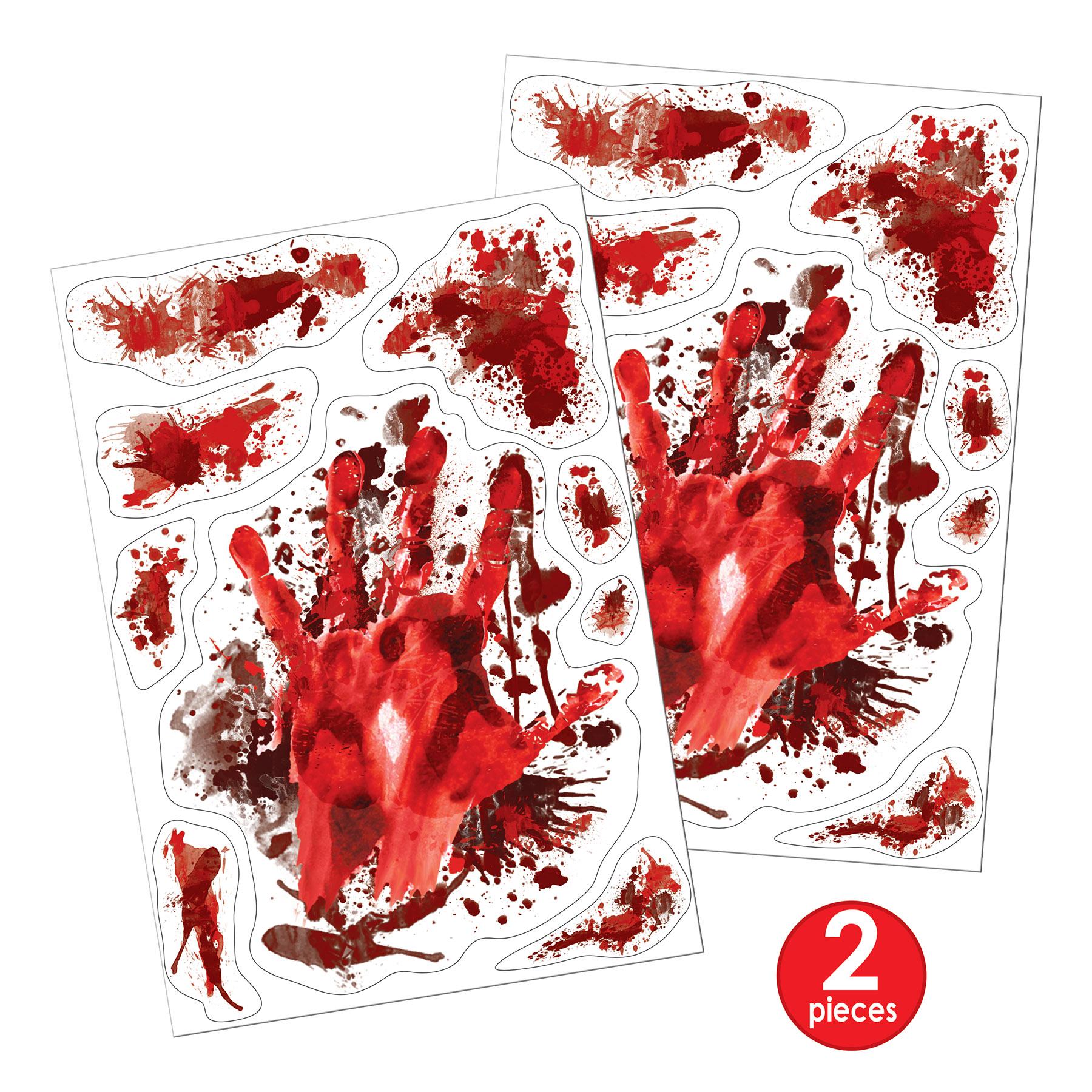 12 Pack Beistle Halloween Blood Splatter Window Clings - Self-Adhesive Decals for Spooky Party Decor, Haunted House & Trick or Treat Scenes