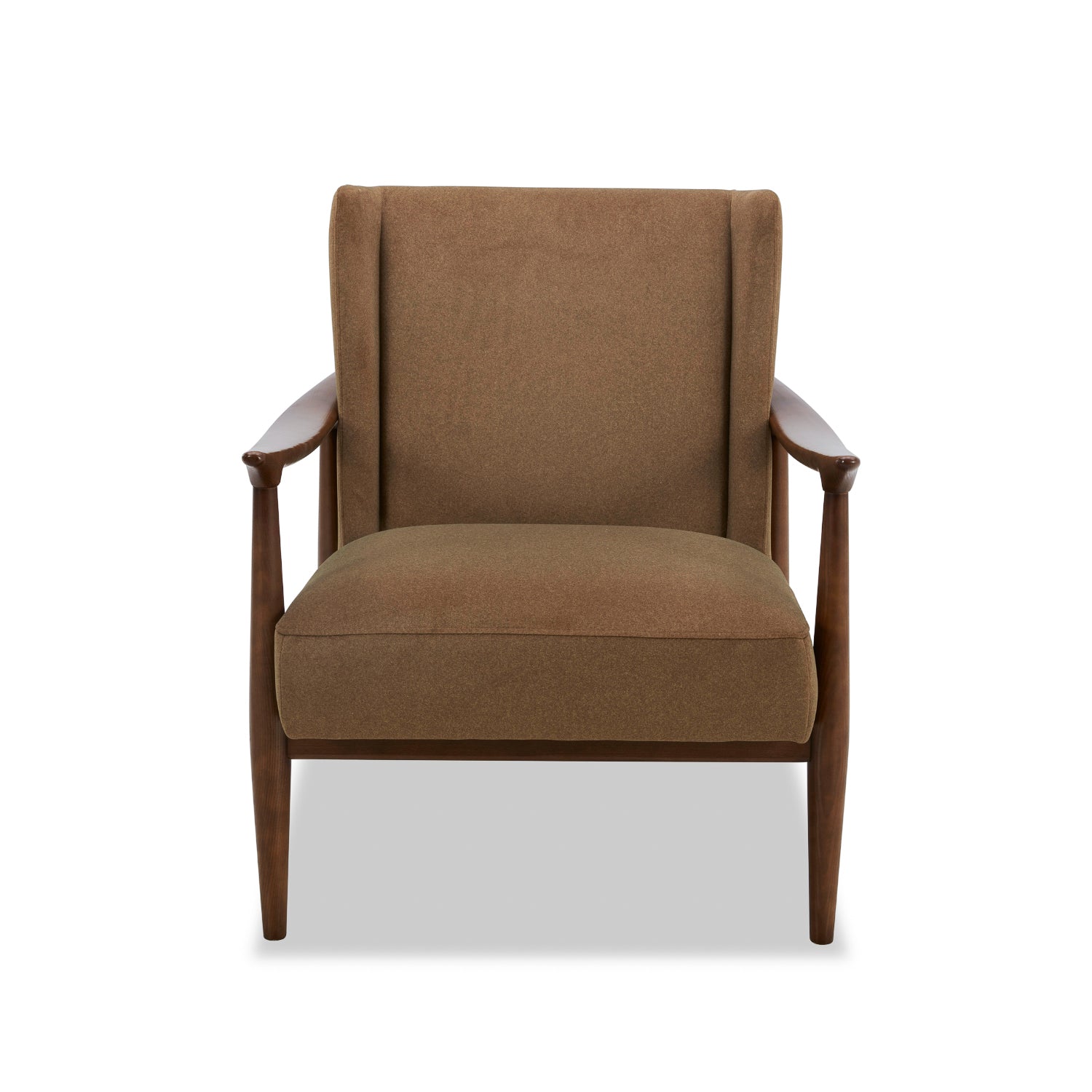 Nevis Lounge Chair - Tawny Brown Matte Velvet Upholstered Accent Chair for Living Room, Bedroom & Office | Modern Comfortable Seating for Relaxing & Reading