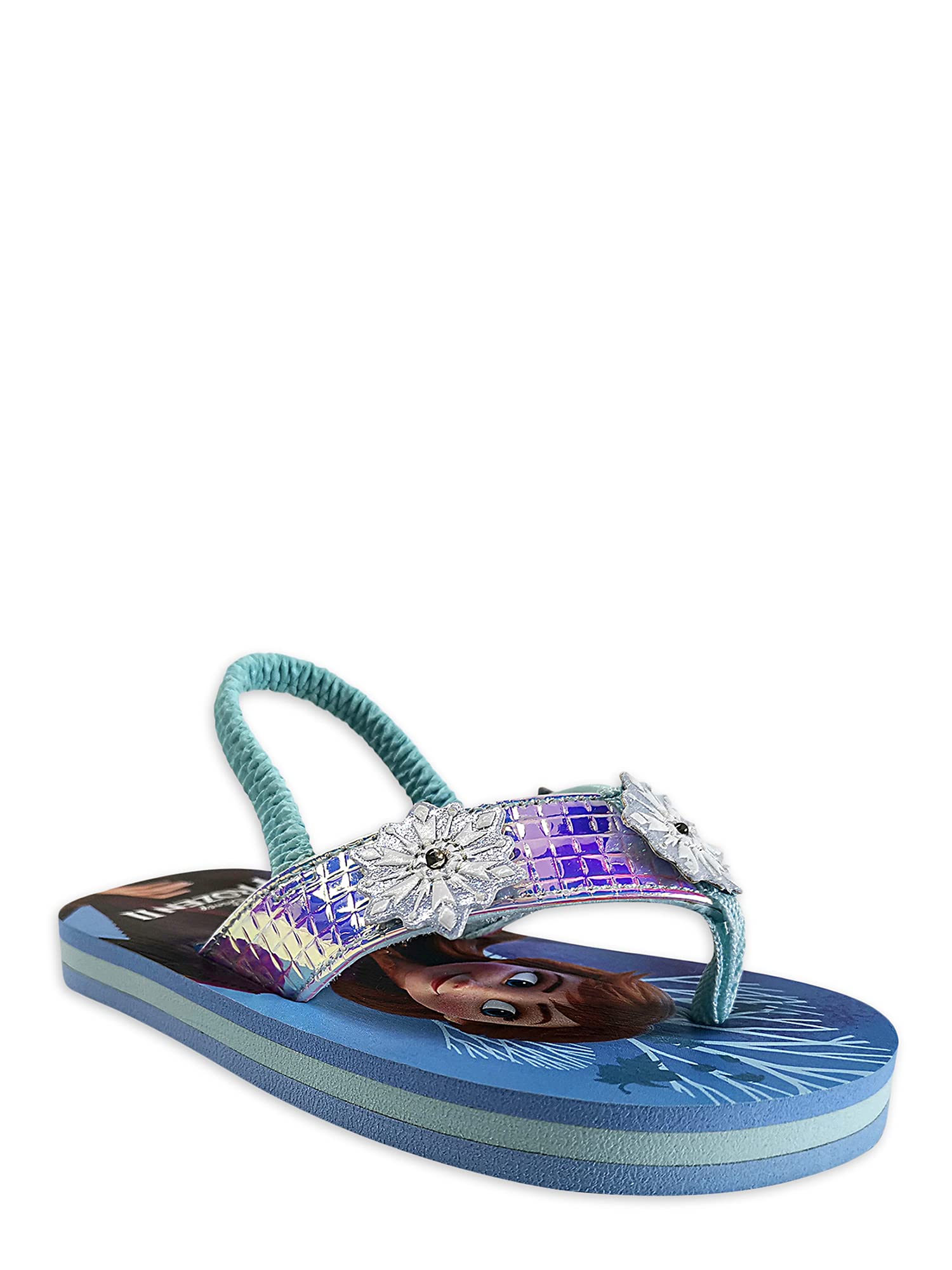 Disney Frozen 2 Light Up Flip Flops for Toddler Girls - Princess Elsa & Anna Kids Sandals, Blue, Size 5-12 - Perfect for Beach, Pool & Summer Playtime