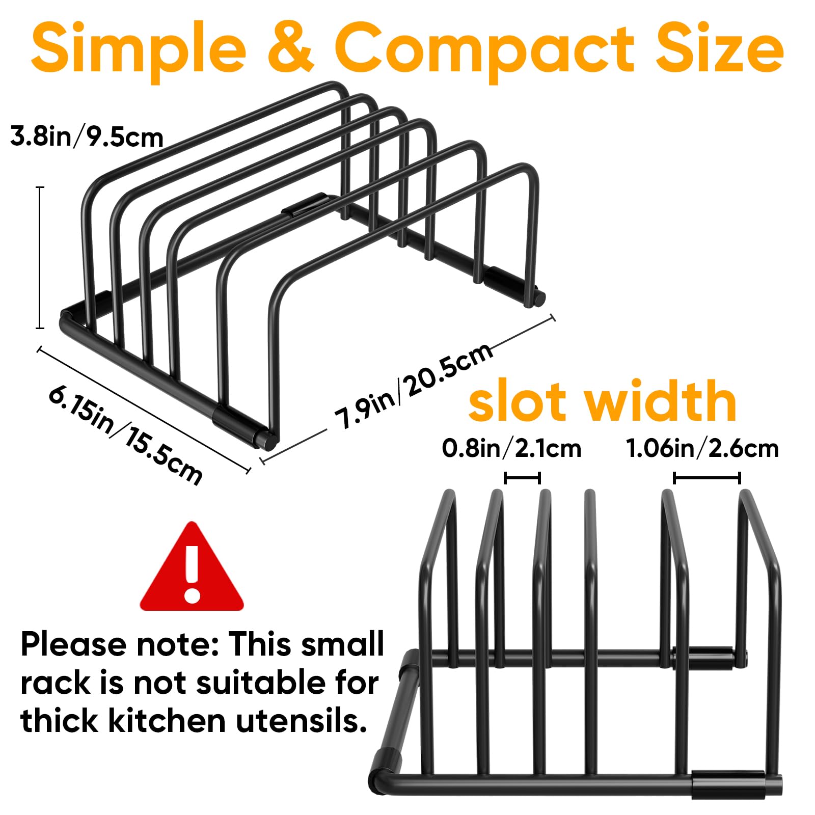 Stainless Steel Cutting Board Organizer Rack - Space Saving Kitchen Storage for Cutting Boards, Baking Sheets, Trays and Bakeware - Perfect for Cabinet & Countertop Organization - Ideal for Home Chefs and Organized Kitchens