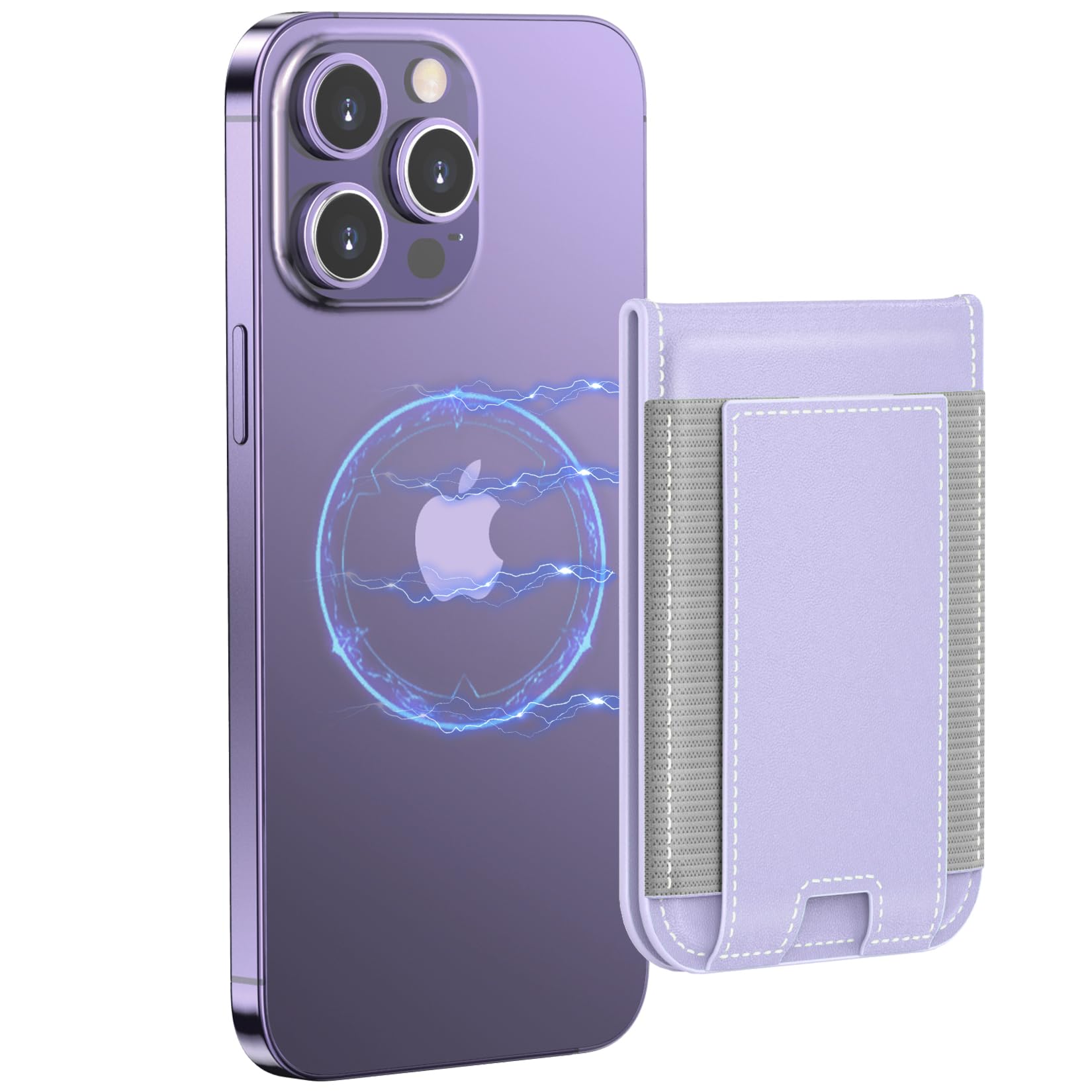 Magnetic Leather Wallet for iPhone 16/15/14/13/12 - 6 Card Holder with MagSafe & RFID Blocking - Slim Phone Wallet for Everyday Carry, Travel & Business Use