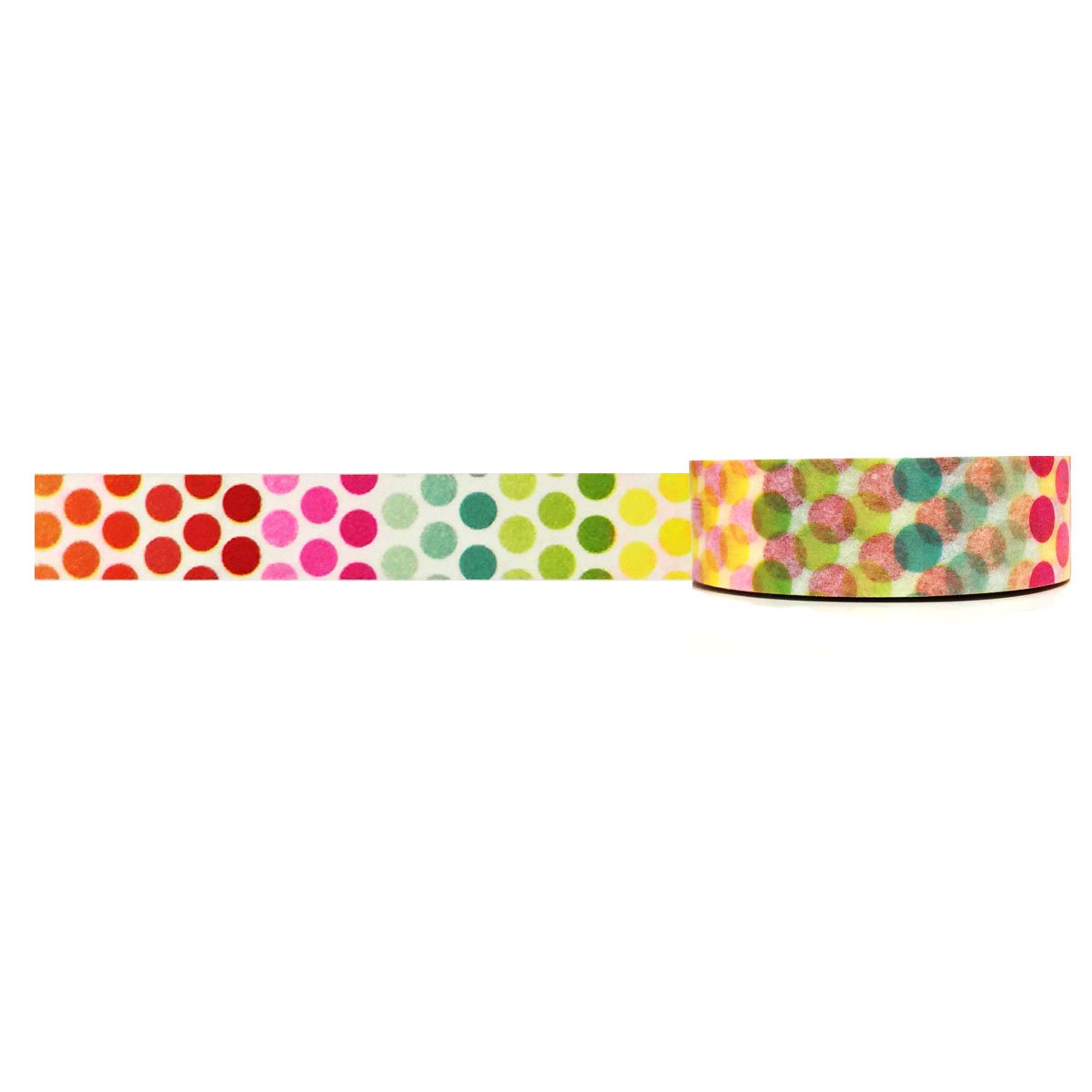 Wrapables Colorful Patterns Washi Masking Tape - Rainbow Dots Design for Scrapbooking, Journaling, Gift Wrapping & DIY Crafts