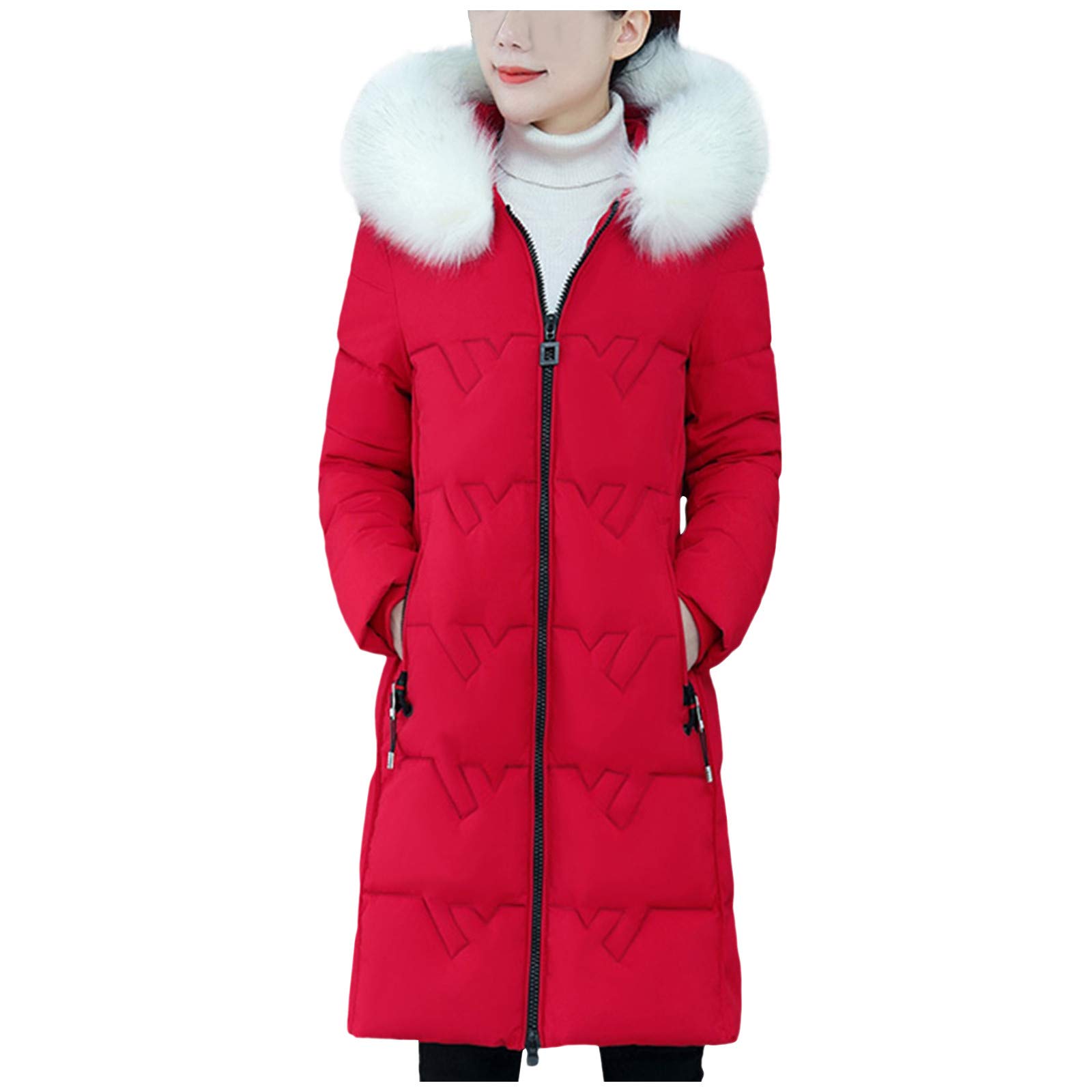 Women's Winter Hooded Padded Jacket - Long Sleeve Warm Coat for Cold Weather - Perfect for Outdoor Activities, Commuting & Casual Wear