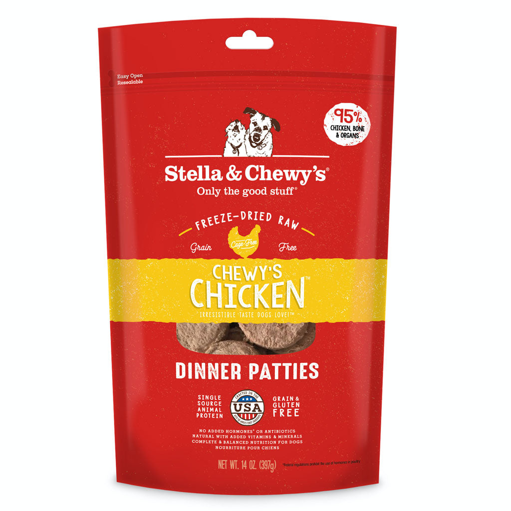 Stella & Chewy's Freeze-Dried Raw Dog Food - Chicken Dinner Recipe | Grain-Free, High-Protein Meal for Small & Large Dogs | Perfect for Travel, Training & Everyday Feeding