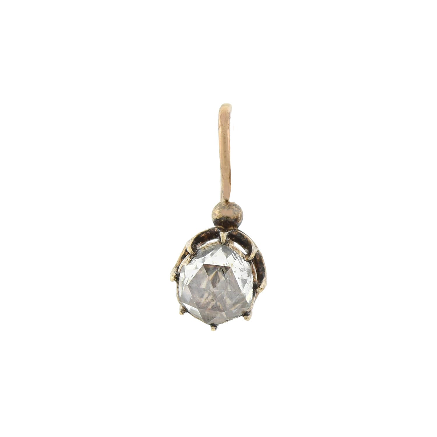 Victorian Style 14kt Gold Rose Cut Diamond Drop Earrings 1.20ctw - Elegant Vintage Jewelry for Weddings & Special Occasions