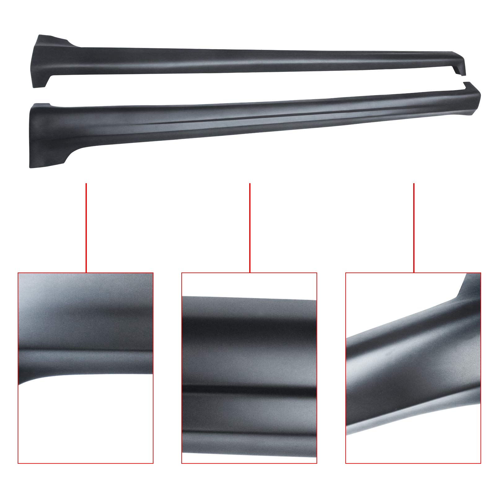 NINTE Side Skirts for 2006-2013 Lexus IS250 IS350 | In-S Style PP Matte Black Rocker Panel Extensions | Enhance Style & Protection for Street or Show Car