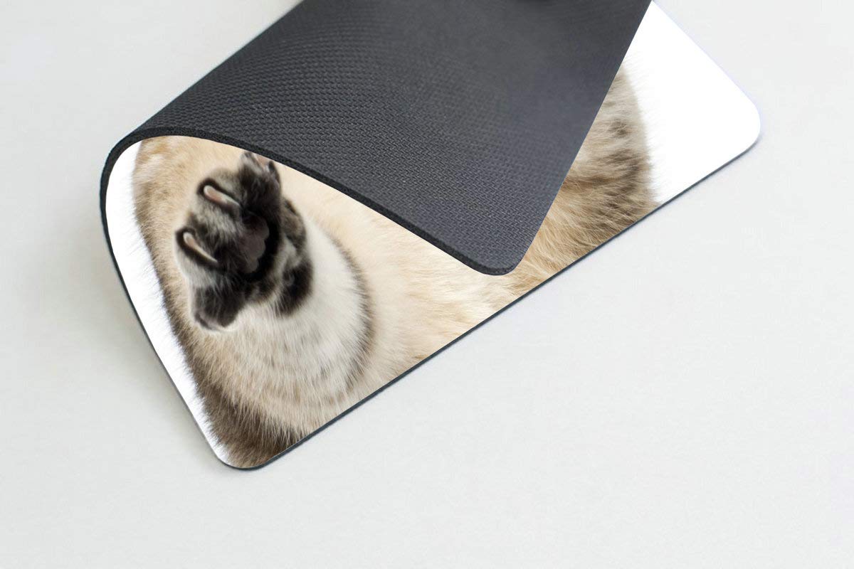 Smooffly Cute Cat Paw Print White Mouse Pad - Non-Slip Office Desk Accessory for Computer, Laptop, Gaming Setup & Home Workspace Decor