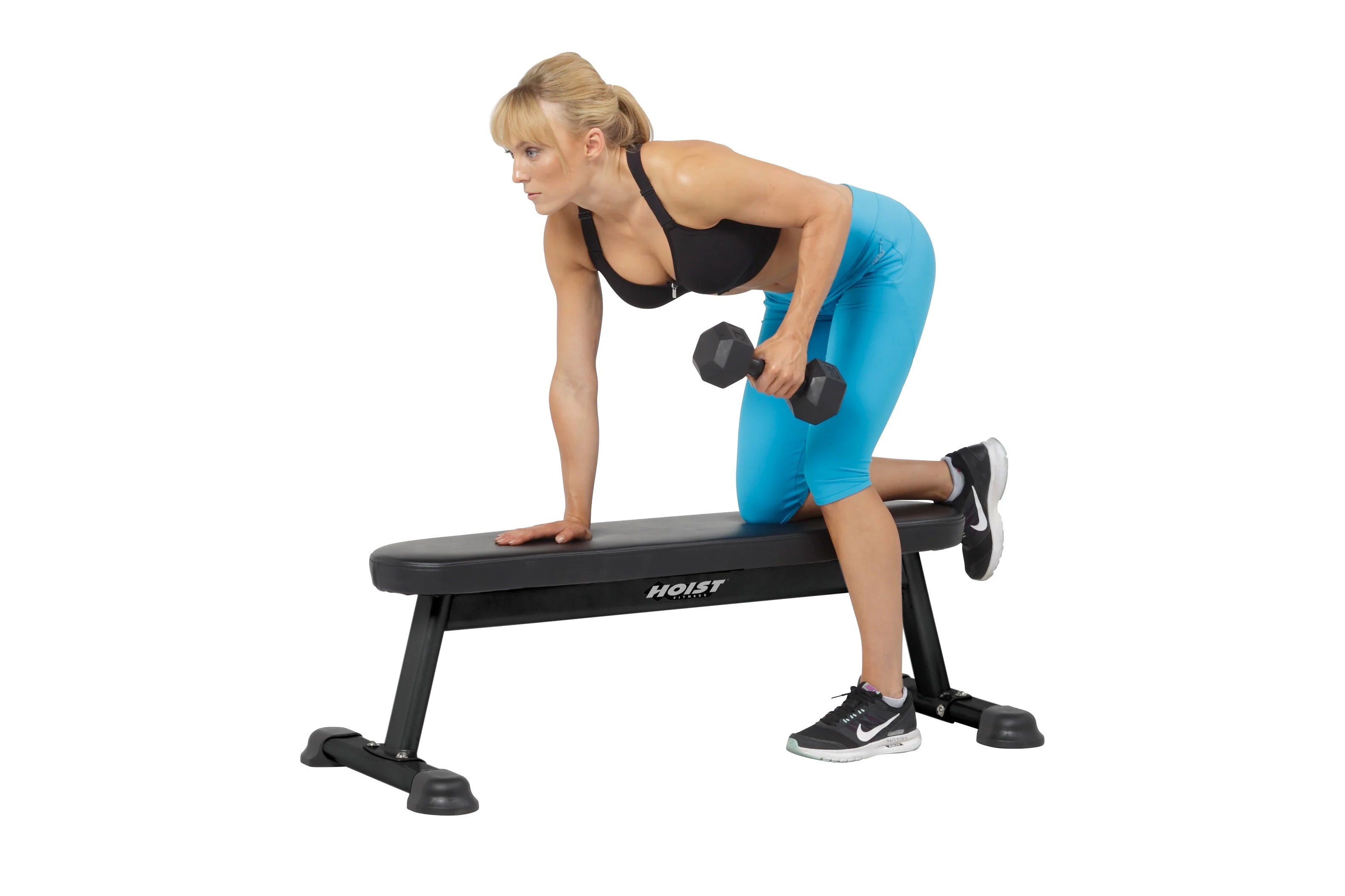 Hoist Flat Utility Bench (HF 5163) - Adjustable Weight Bench for Home Gym, Strength Training & Full Body Workouts - Perfect for Dumbbell Exercises, Sit-Ups & Fitness Training