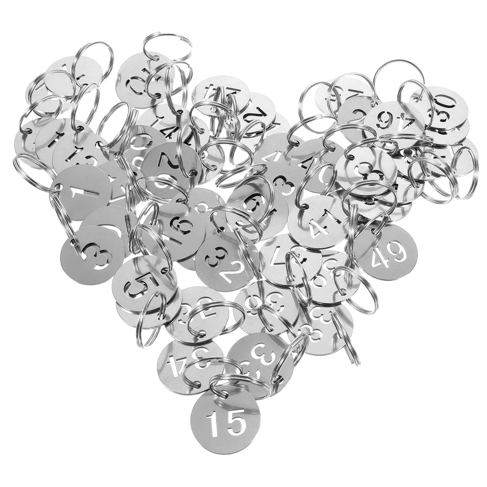 CATIEBYE 50pcs Durable Numbered Key Tags - Waterproof Luggage ID Labels & Name Tags for Keys, Suitcases, Backpacks - Perfect for Travel, Office & Home Organization