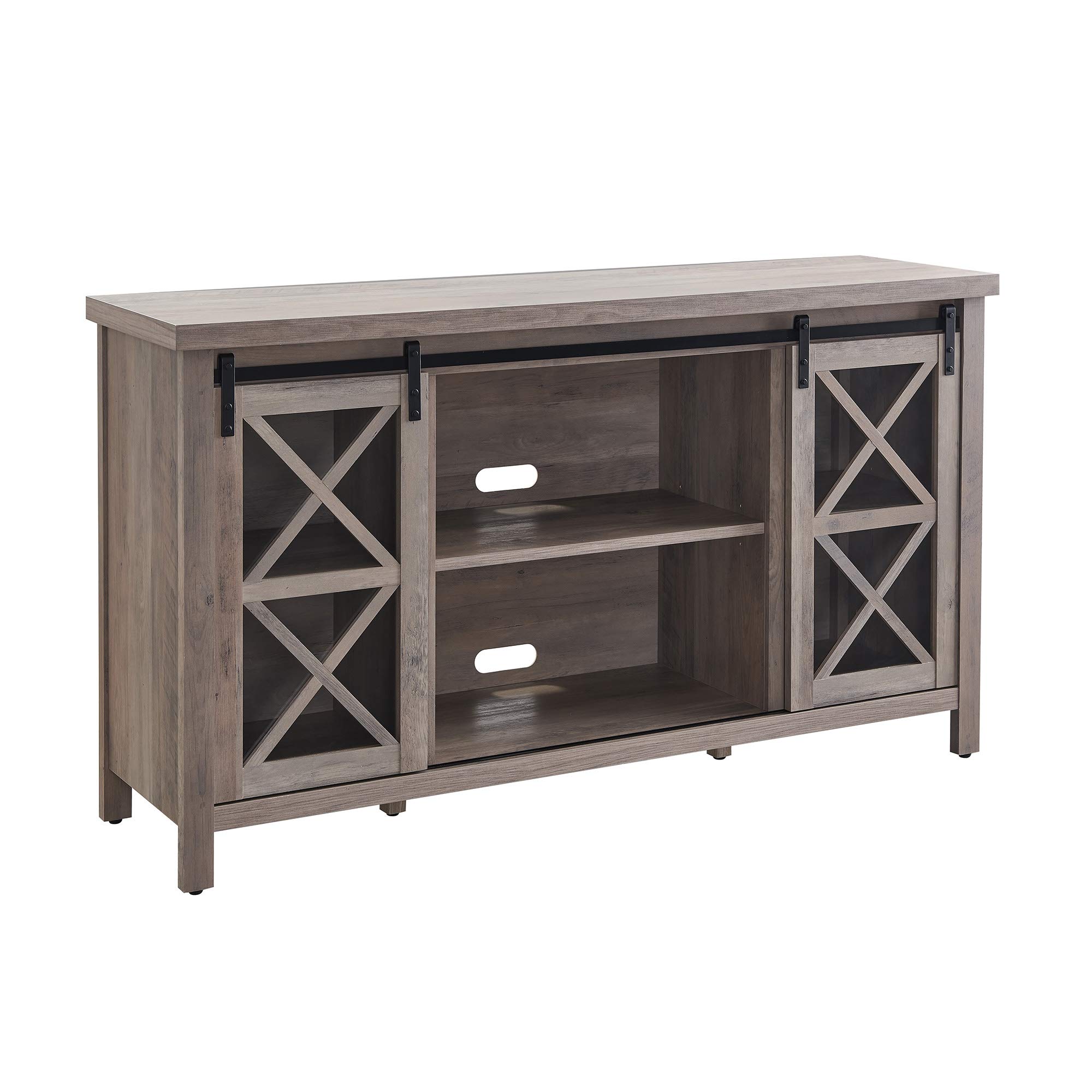 Modern Gray Oak Clementine Rectangular TV Stand for TVs up to 65