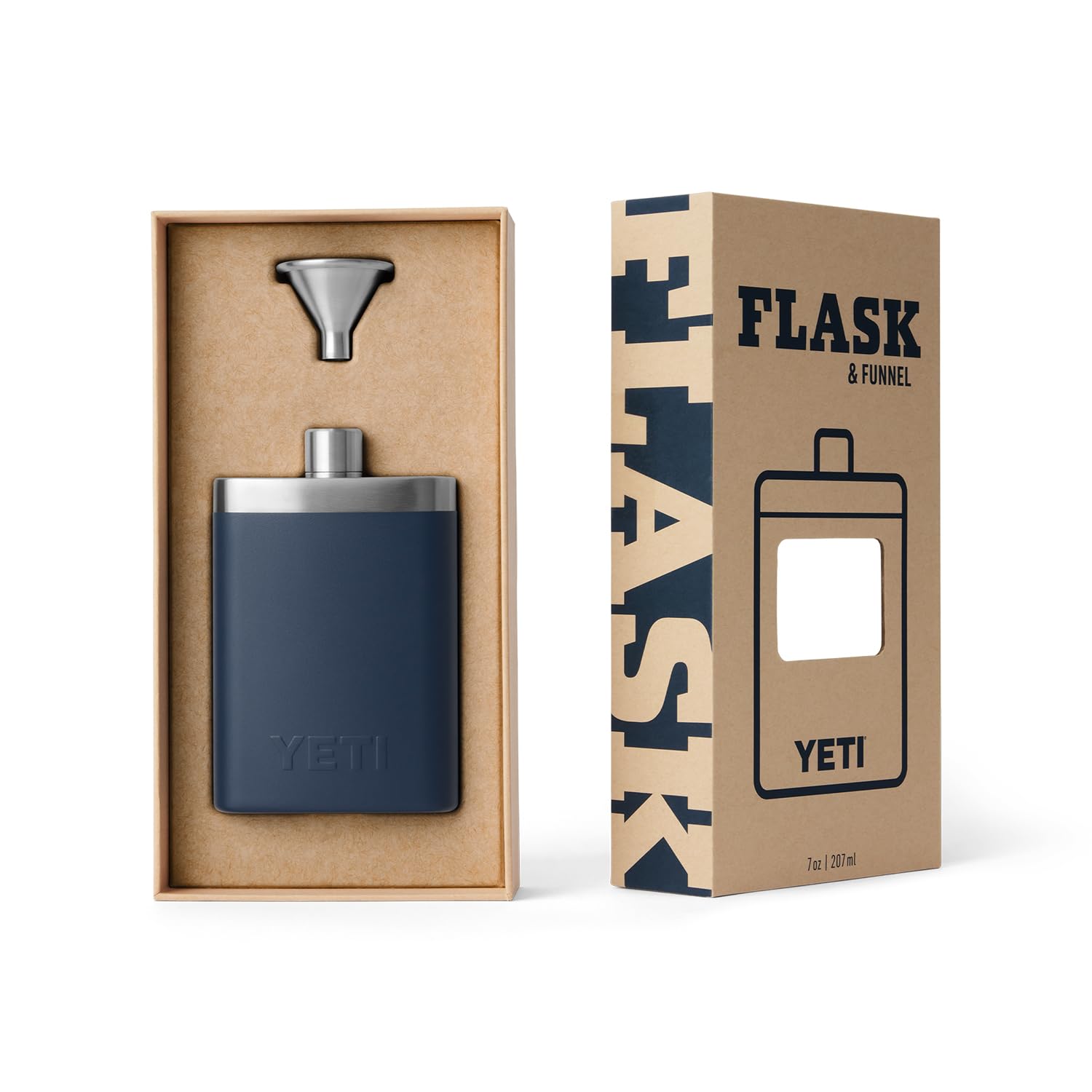 YETI 7 oz Stainless Steel Flask with Funnel - Insulated Travel Whiskey Liquor Bottle for Camping, Hiking & Outdoor Adventures
