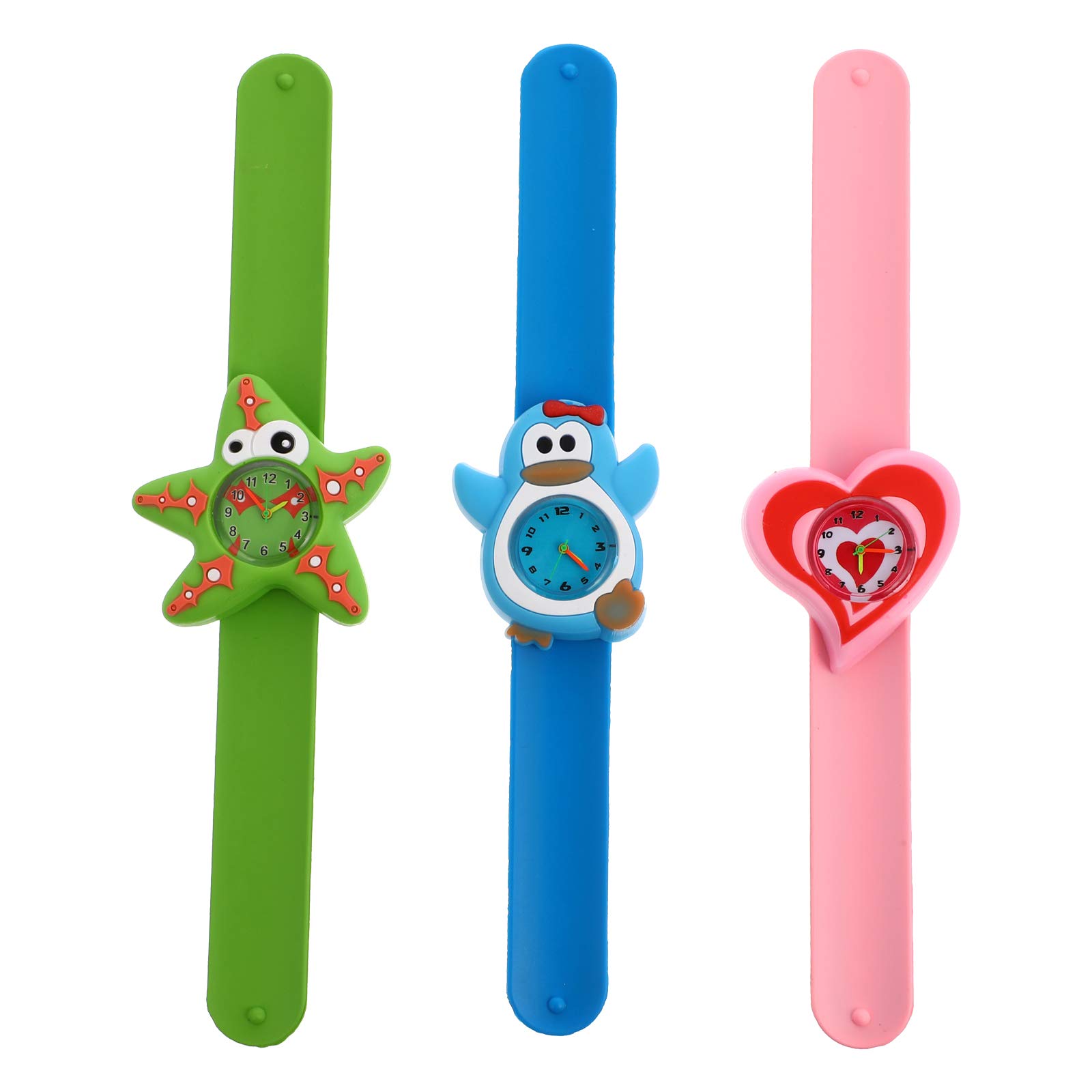 **3-Pack Cartoon Kids Watches - Durable Wrist Watch for Boys & Girls, Fun Patting Watch Design - Perfect Gift for Students, Birthday & School Activities - Ideal for Playtime, Learning Time & Outdoor Adventures**
