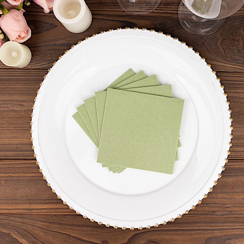 Premium 20-Pack 10x10 Inch White Airlaid Paper Cocktail Napkins - Soft, Absorbent & Disposable for Parties, Weddings & Events