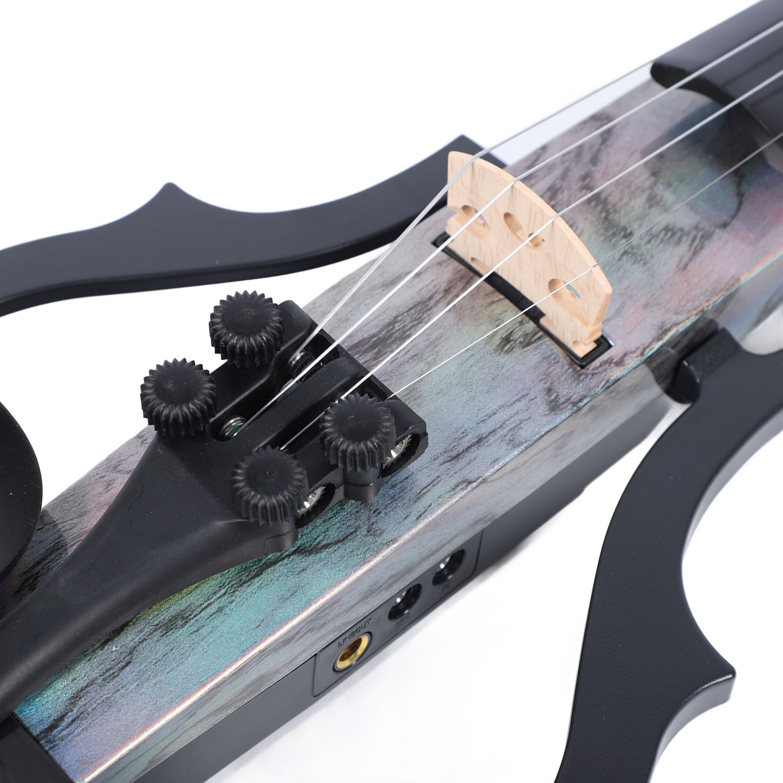 Professional 4/4 Full Size Electric Silent Violin - Ebony Wood Fingerboard, Carbon Fiber & ABS Body with Built-in Pickup - Perfect for Adults & Teens - Ideal for Quiet Practice, Studio Recording & Live Performances