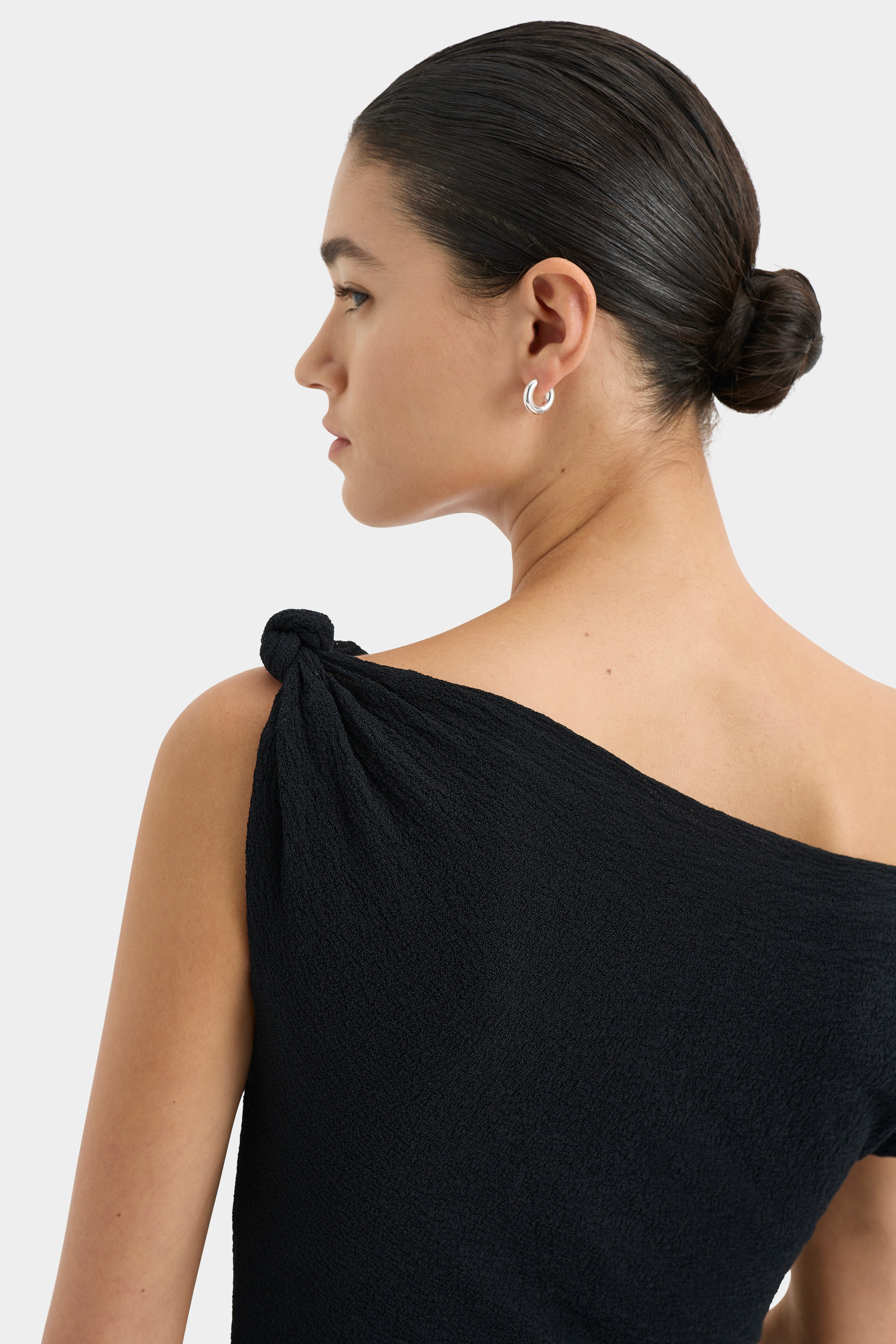 Glow Twist Midi Dress for Women - Elegant Flowy Summer Party Dress with Twist Front Detail - Perfect for Cocktail Parties, Weddings & Date Nights