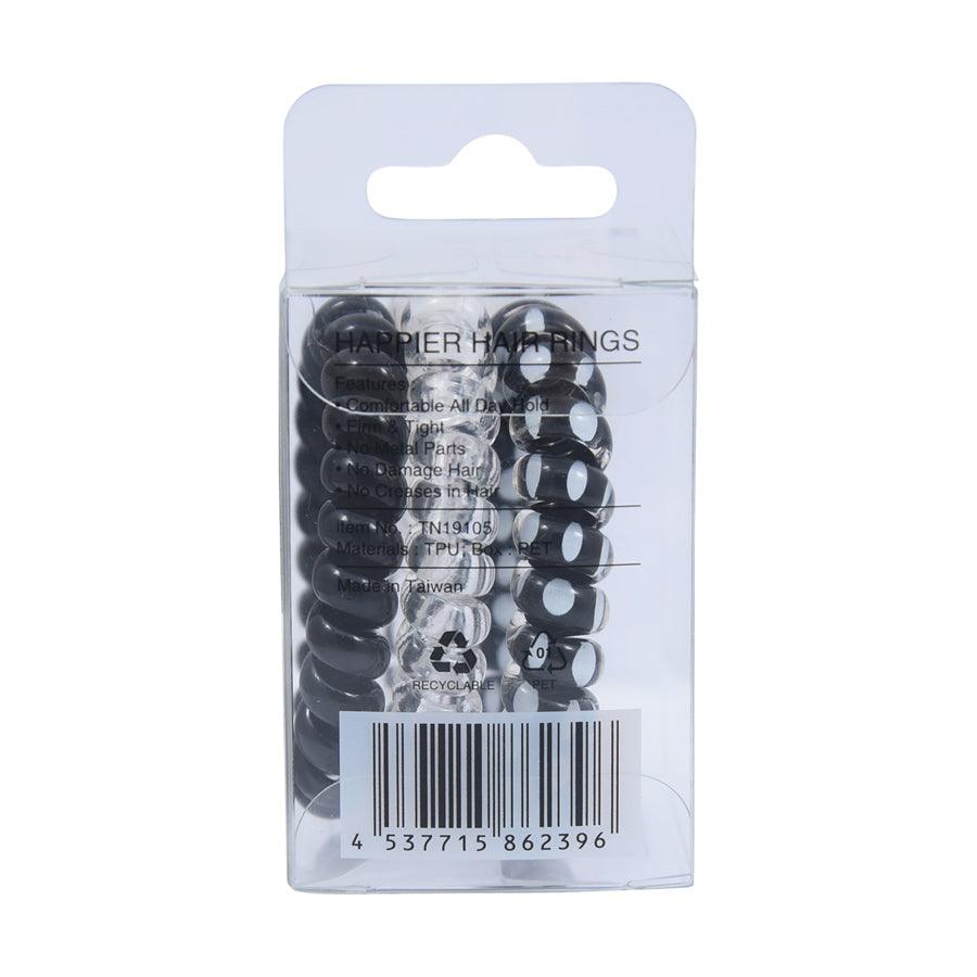 TINA'S DRESSER Black Hair Rings for Women (3 Pack) - Hair Accessories for Ponytail, Bun & Braid Hairstyles - Perfect for Work, Gym & Everyday Wear