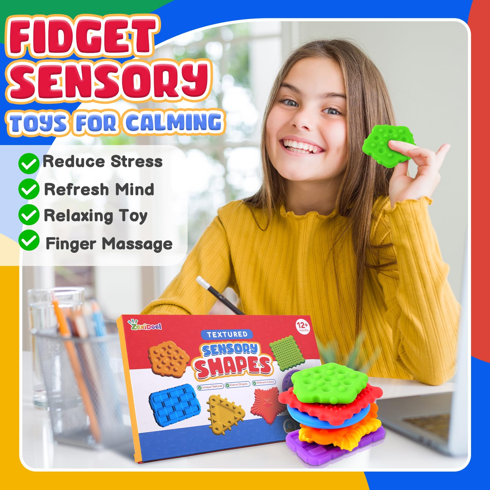 6 Pack Silicone Sensory Fidget Toys for Kids - Stress Relief & Anxiety Toys for Autism, ADHD & Special Needs Children | Tactile Calming Toys for Toddlers | Perfect for Classroom, Travel & Home Use