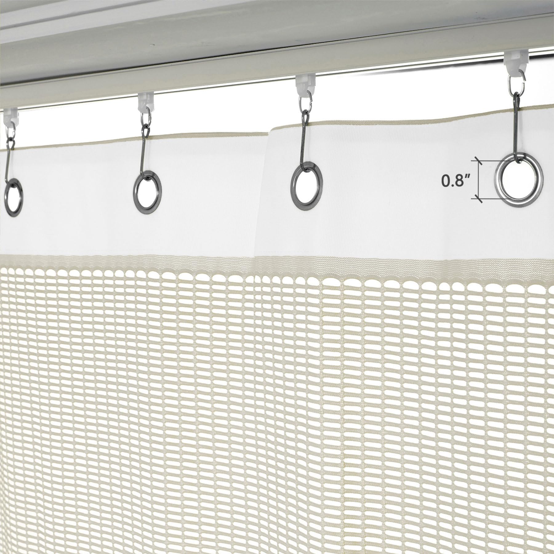 Cololeaf 10ft Wide x 8.5ft Tall Nickel Grommet Medical Privacy Curtain - Flexible Hospital & Clinic Curtain for High Ceilings, Lab & Curved Rooms - White & Customizable - Perfect for Healthcare Facilities, Exam Rooms & Patient Privacy Areas