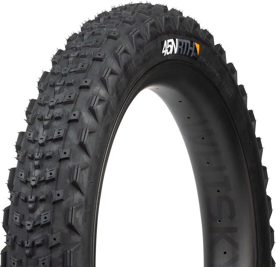 45NRTH Dillinger 4 Bike Tire - 26 x 4.2 Inch Tubeless Folding Winter Tire, Black, 120 TPI, Custom Studdable for Snow & Ice - Perfect for Fat Bikes in Extreme Winter Conditions