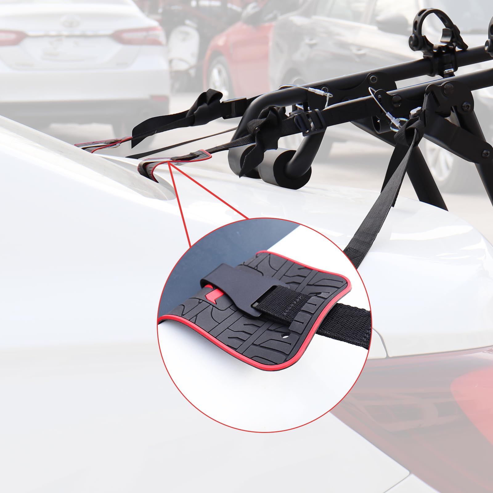 FORWODE 10-Pack Black Non-Slip Silicone Car Scratch Protector Pads for Trunk Bike Rack - Paint Protection Accessories for Cycling, Road Trips & Outdoor Adventures
